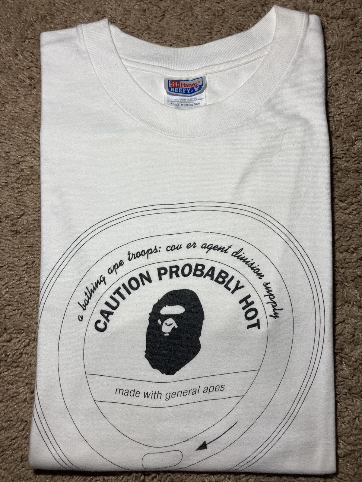 Bape 1998 Bape Can Ration Supply Caution Hot Ape Logo Food OG 90s Size US M / EU 48-50 / 2 - 1 Thumbnail