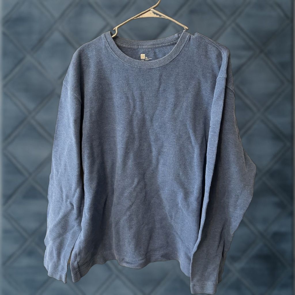 Gap Gap Sweater Men’s XL Solid Cotton Blue Crew Neck Long Sleeve Knit Pullover Size US XL / EU 56 / 4 - 1 Thumbnail