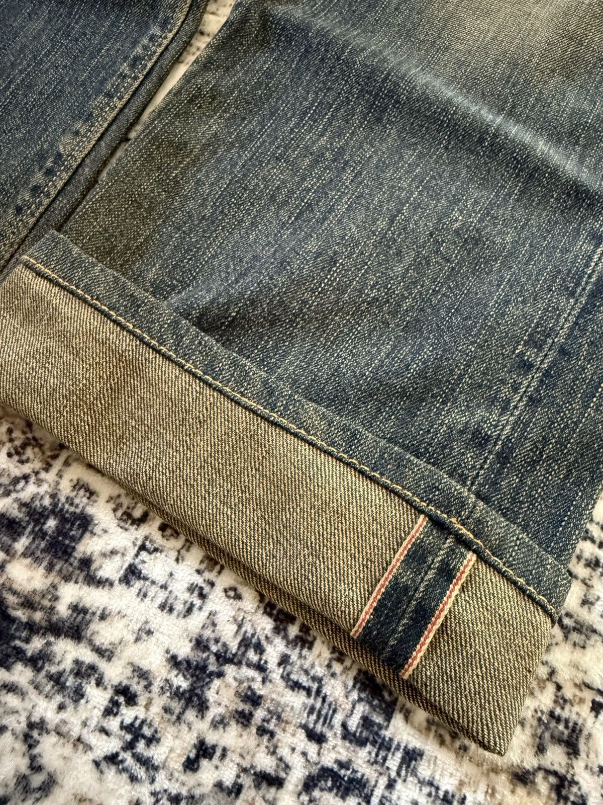 Beams Plus × Orslow Edwin 505 Mud Wash Patina Fade Selvedge Loose Jeans Size US 29 - 4 Thumbnail