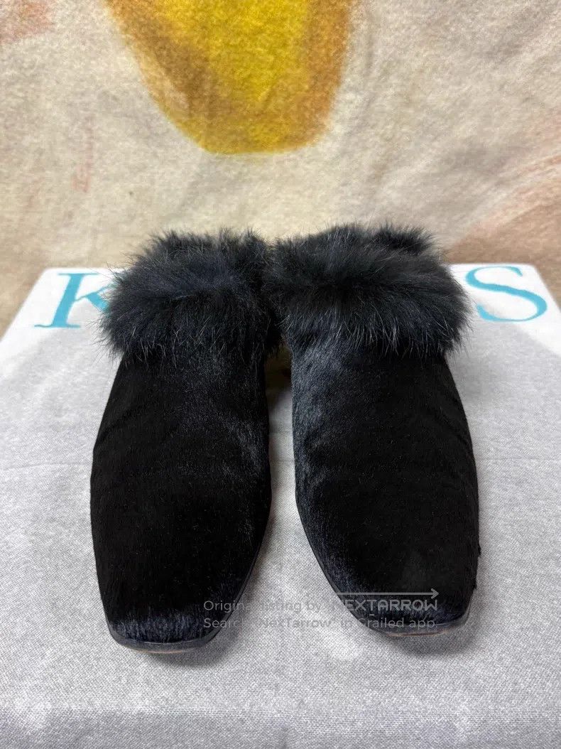 Yohji Yamamoto Yohji Yamamoto Furry Fur Lined Slippers Size US 7 / EU 40 - 8 Thumbnail