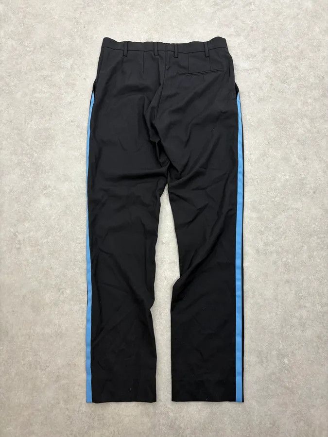 Raf Simons Raf Simons Black Wool Tailored Pants with Blue Line Size US 30 / EU 46 - 7 Thumbnail