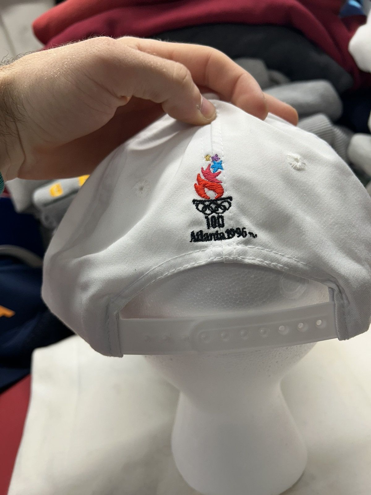 Logo 7 × USA Olympics × Vintage Crazy Vintage 1996 Olympics White Trucker Snapback Hat Size ONE SIZE - 2 Thumbnail