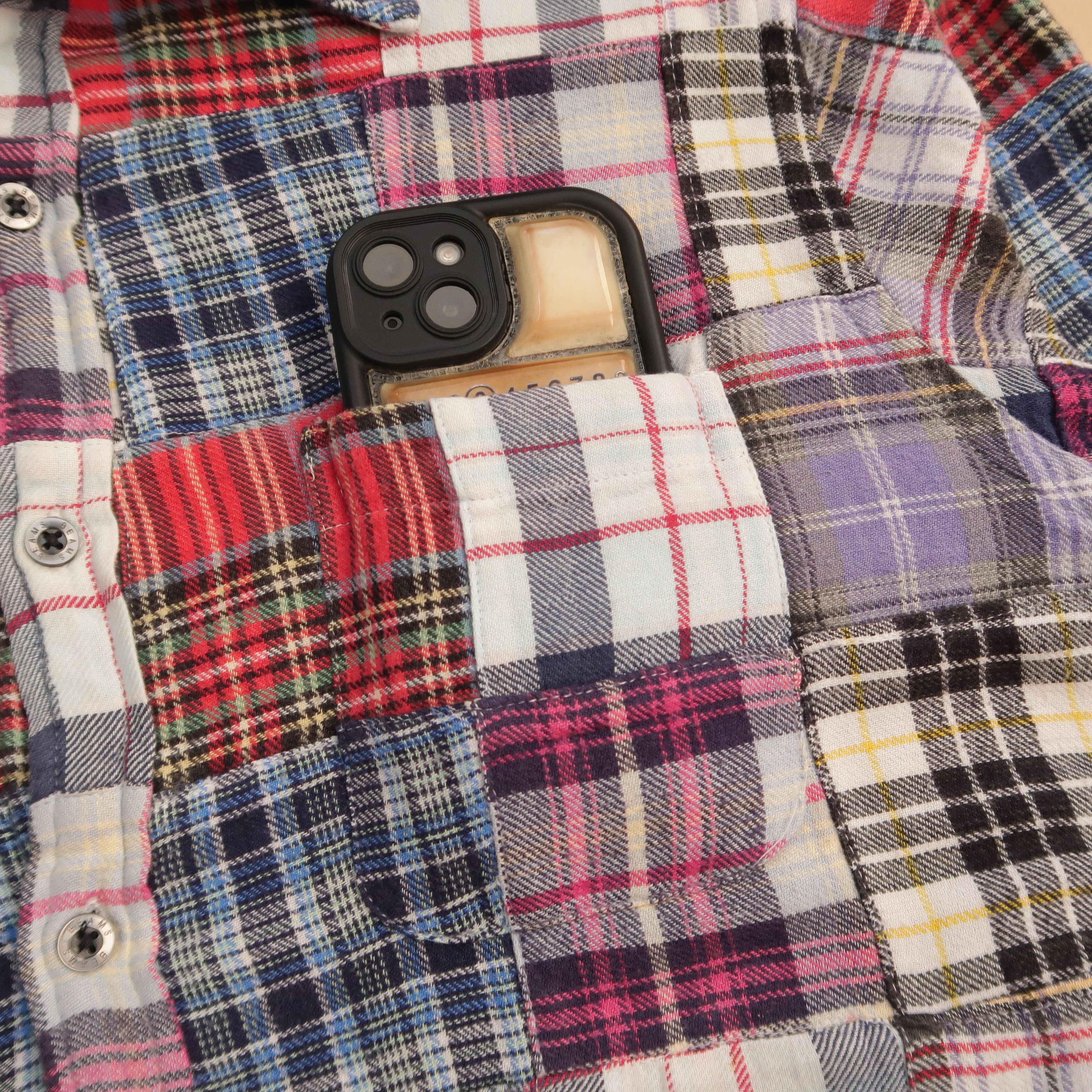 Beams Plus 1990s Beams Kingdom Patchwork Rebuild Shirt Flannel Needles Size US L / EU 52-54 / 3 - 7 Thumbnail