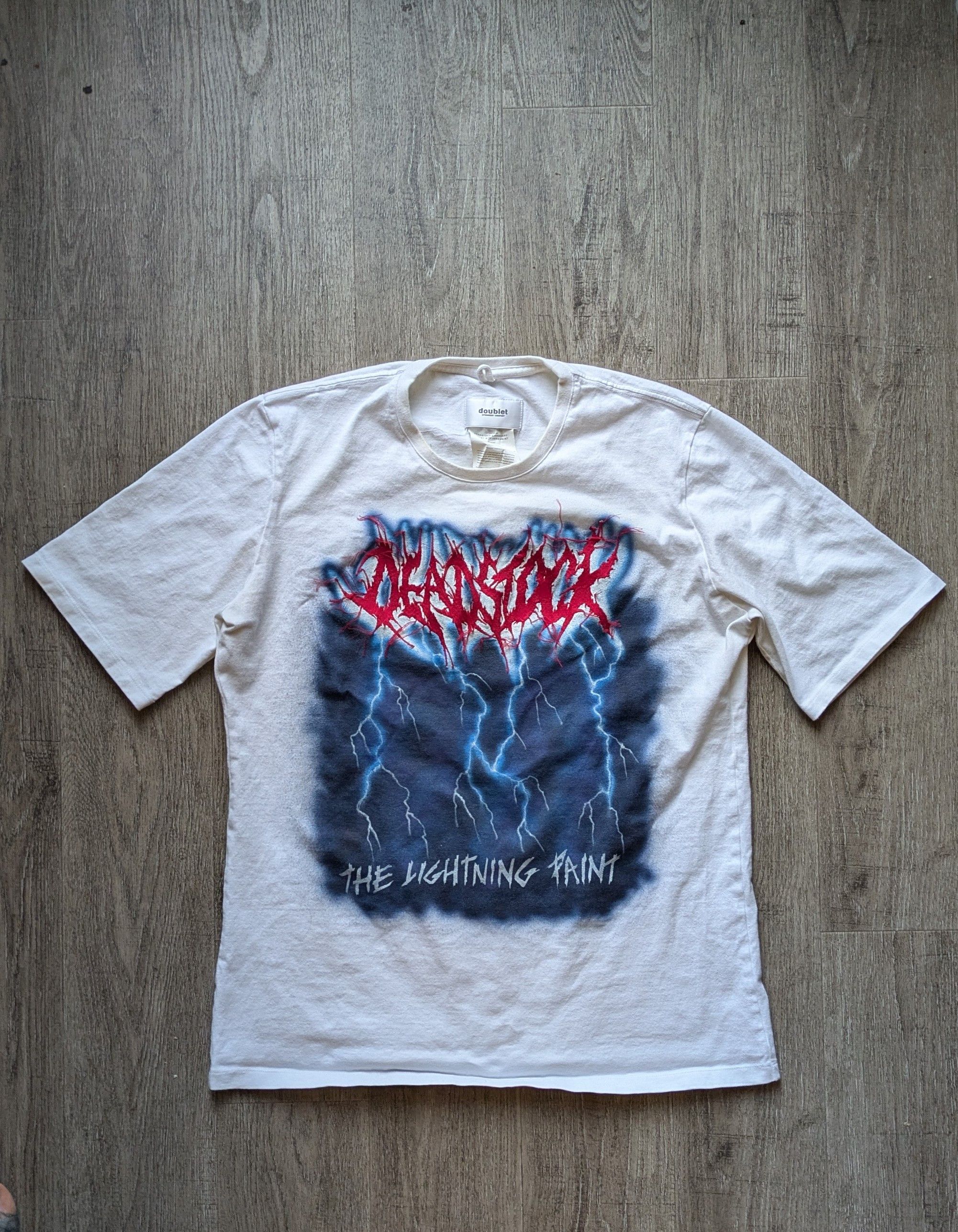 Deadstock Embroidery T-Shirt with Handpaint