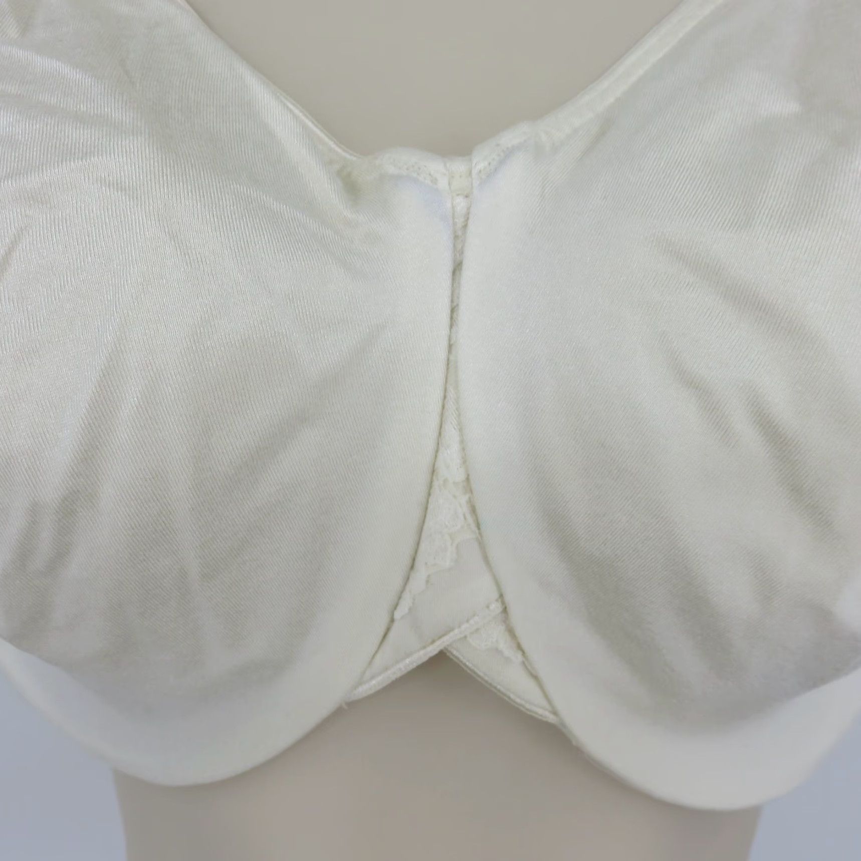 Vintage Lilyette Bra 40DDD Cream Lace Underwire Unlined Minimizer Plus Size 40D DD D? Size ONE SIZE - 3 Thumbnail