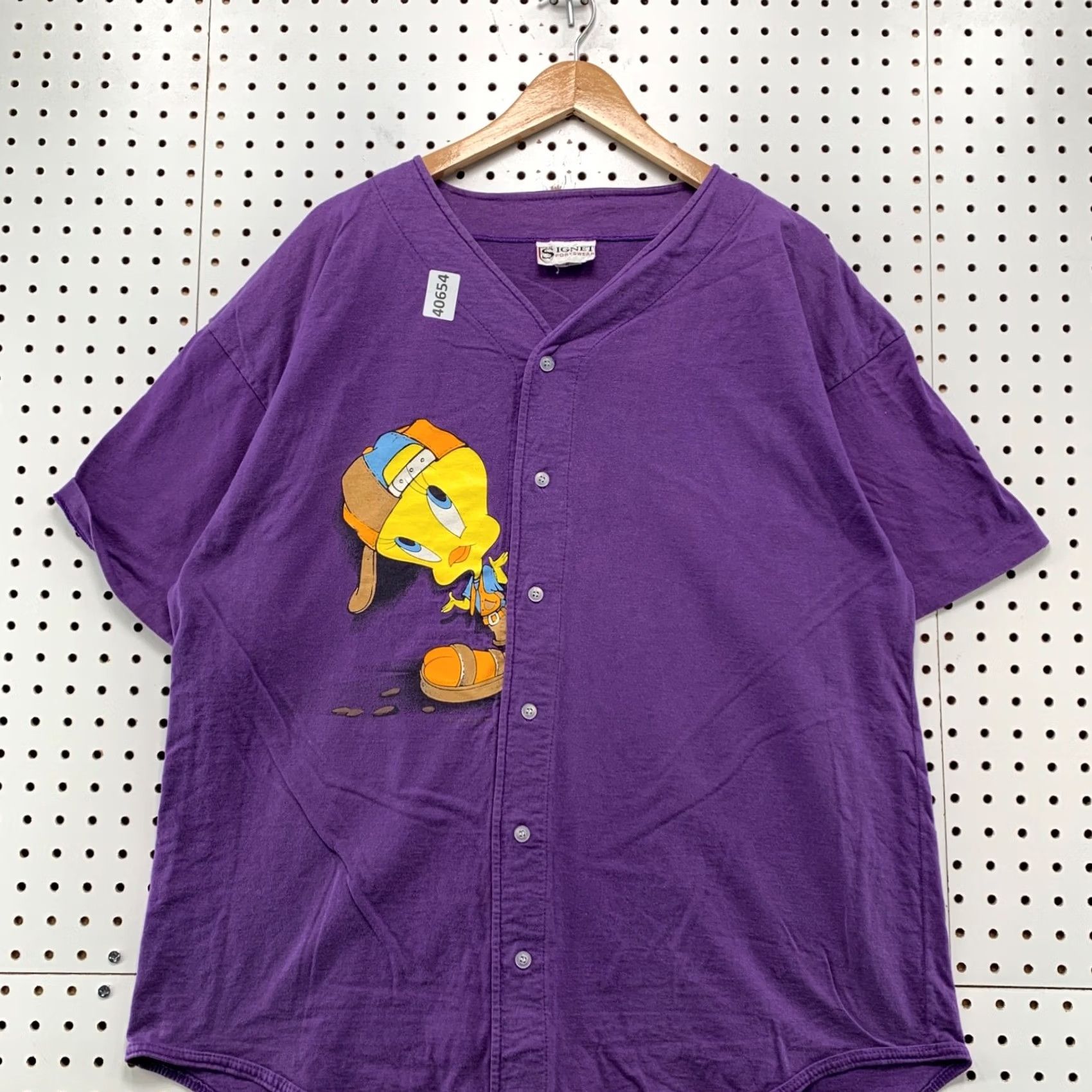 Vintage VINTAGE Looney Tunes Tweety Baseball Shirt Mens XL Purple Hip Hop Made USA Size US XL / EU 56 / 4 - 4 Thumbnail