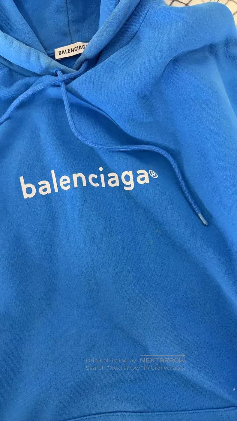 Balenciaga Balenciaga Blue Hooded Sweatshirt Size US S / EU 44-46 / 1 - 3 Thumbnail