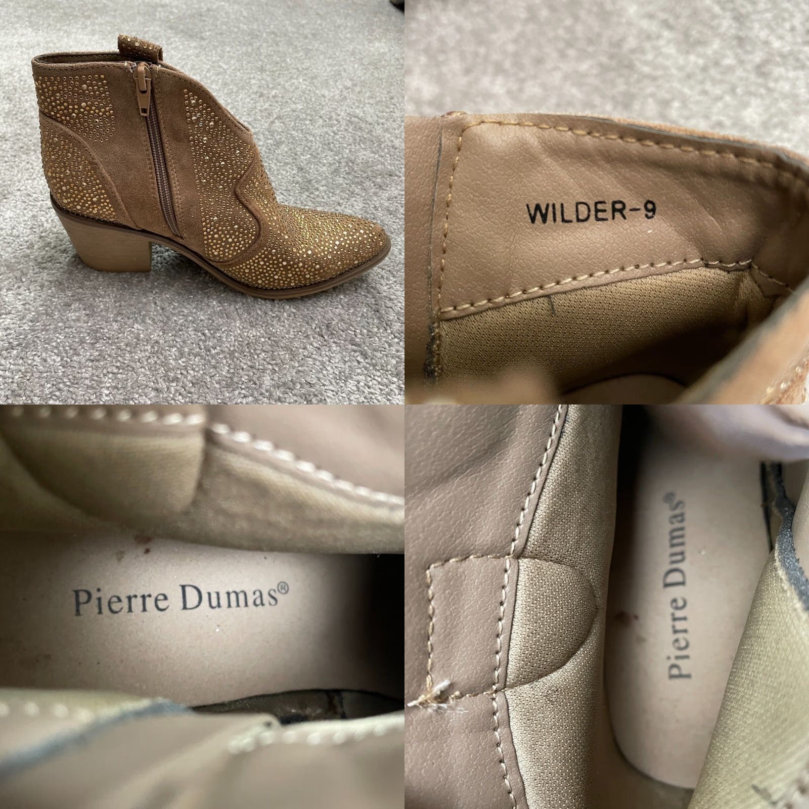 Vintage VINTAGE not? Wait. No vintage. Pierre Dumas Wilder Rhinestone Ankle Boots Womens 6 Brown Pointed Embellished Size US 6 / IT 36 - 8 Thumbnail