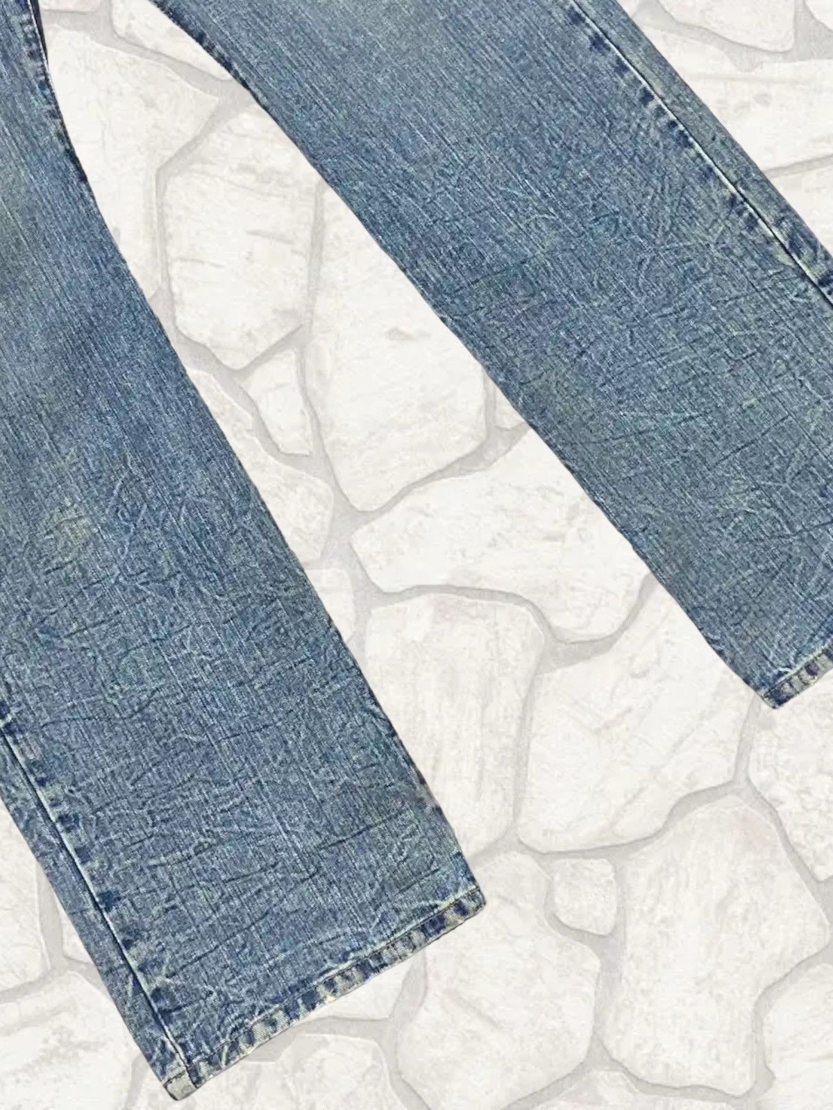 Japanese Brand × Leather × Vintage Vintage G-Land Edge Leather Pocket Distressed Jeans Pants Size US 33 - 11 Thumbnail