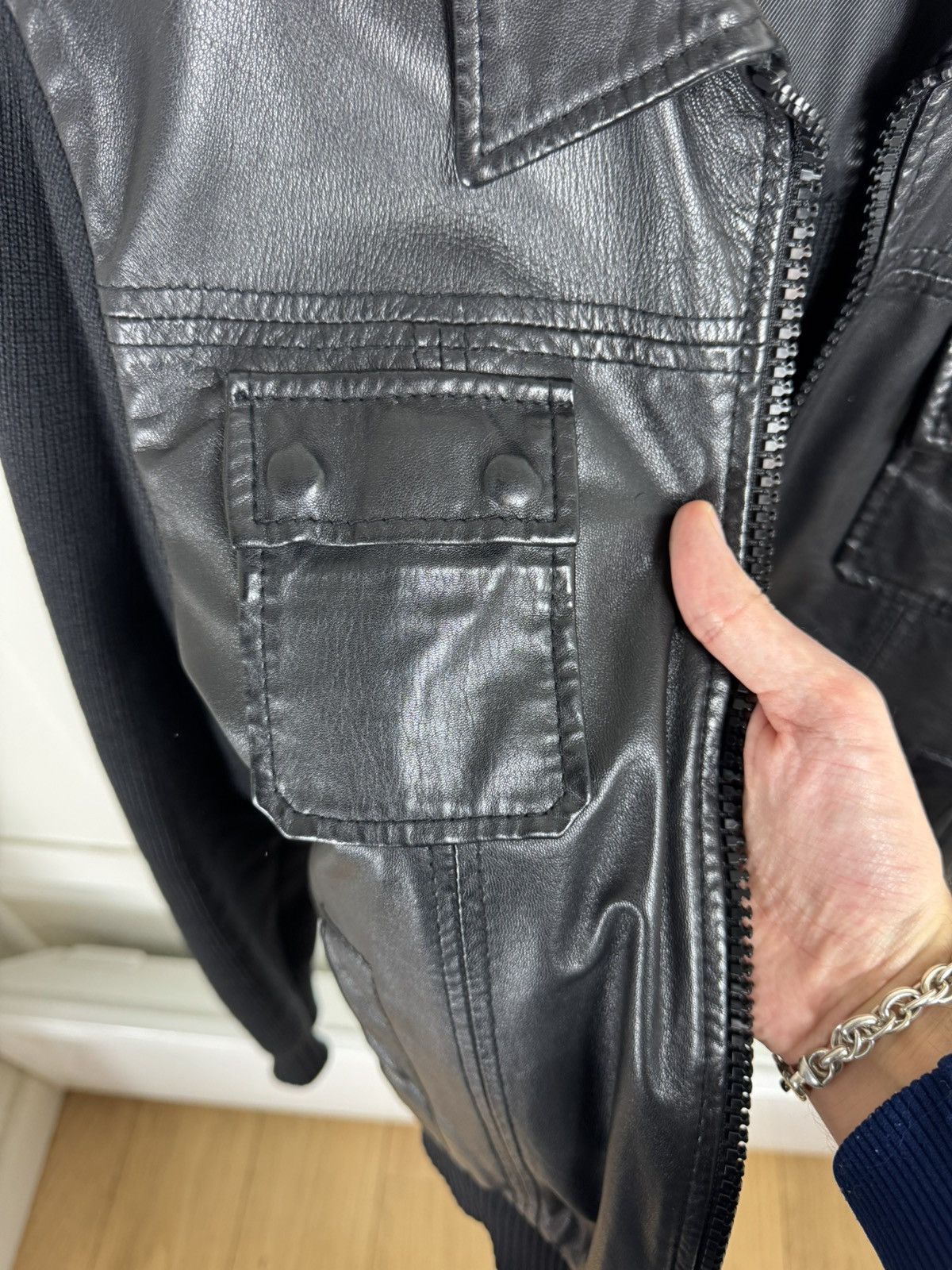Dior × Hedi Slimane Dior Hedi Slimane FW05 Wool Leather Jacket Size US M / EU 48-50 / 2 - 12 Thumbnail