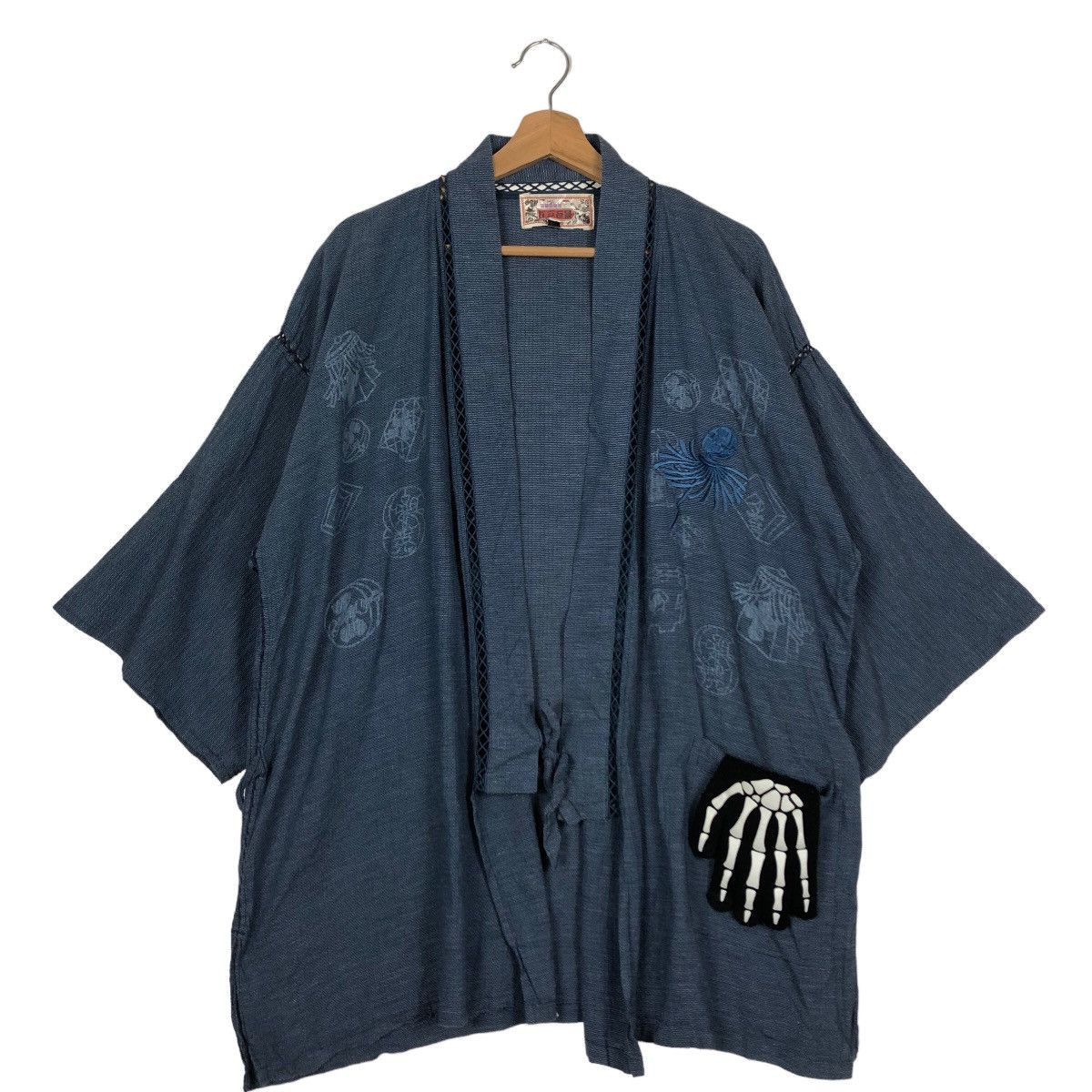 45rpm 🔥Vintage Traditional Japanese Kimono Japan Sisoko Blue Blue Size US L / EU 52-54 / 3 - 2 Thumbnail