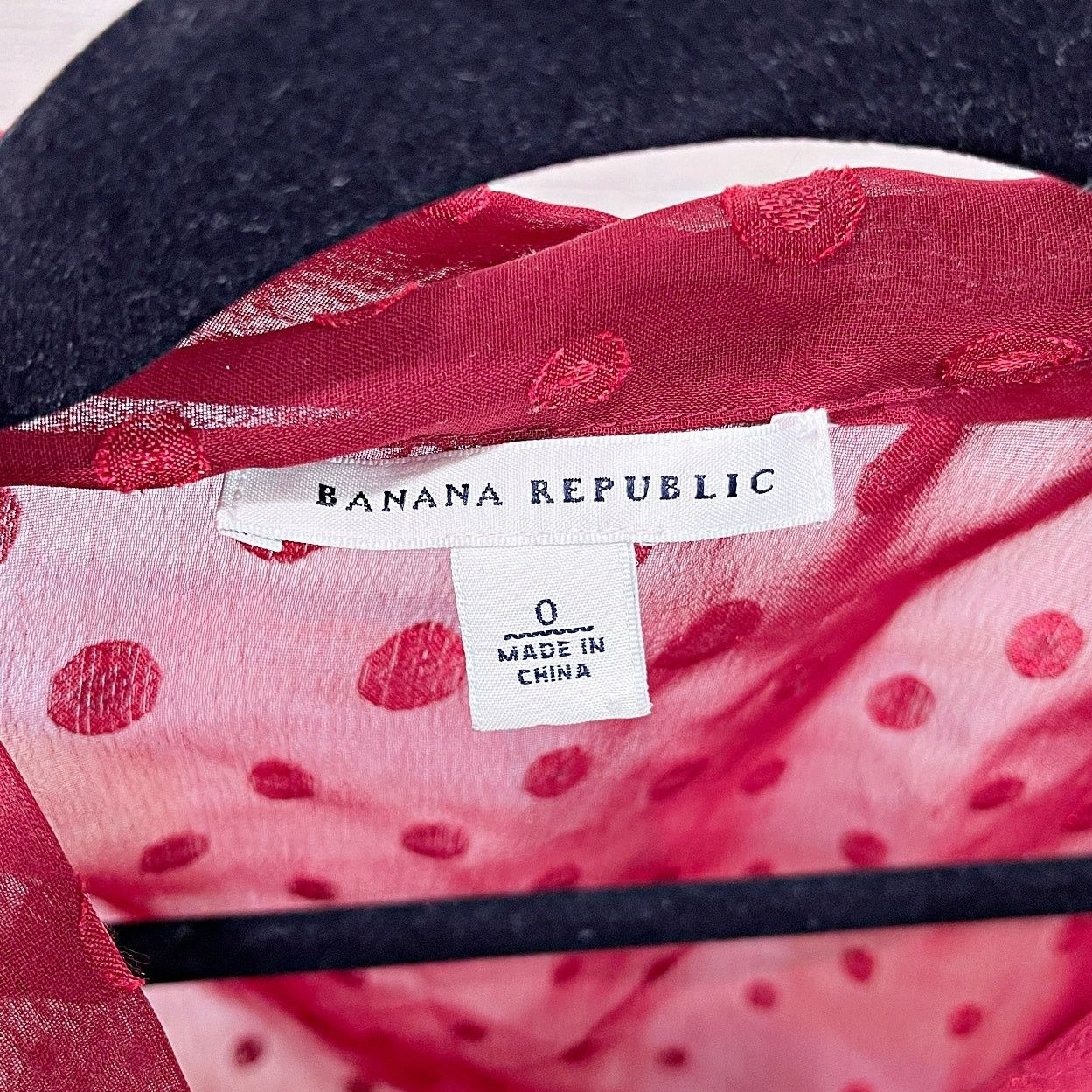 Banana Republic BANANA REPUBLIC Sheer Tie Neck Blouse Red Womens 0 Size XS / US 0-2 / IT 36-38 - 4 Thumbnail