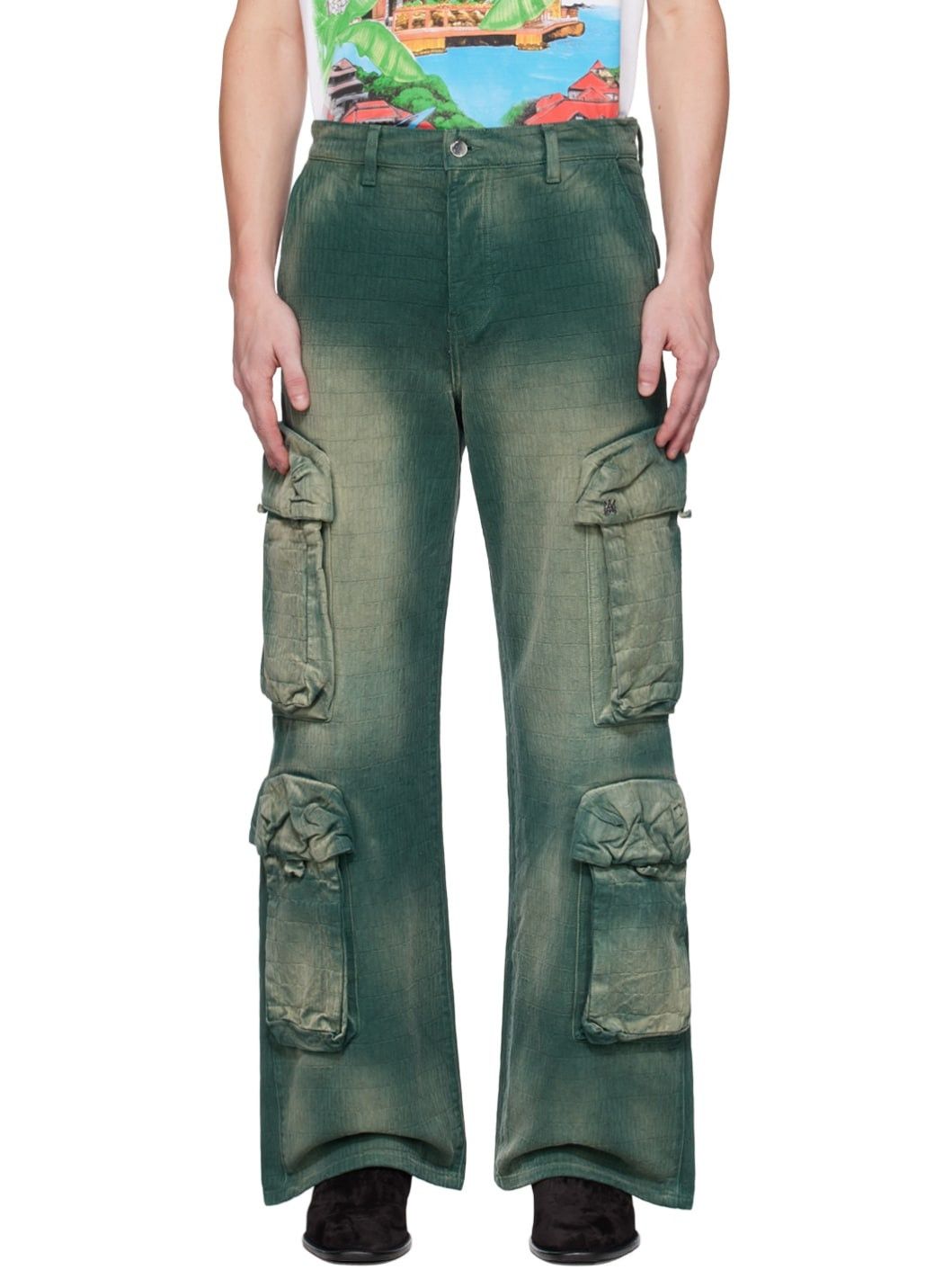 Amiri o1gr1nt1024 Jacquard Utility Pant in Green Size US 31 - 1 Thumbnail
