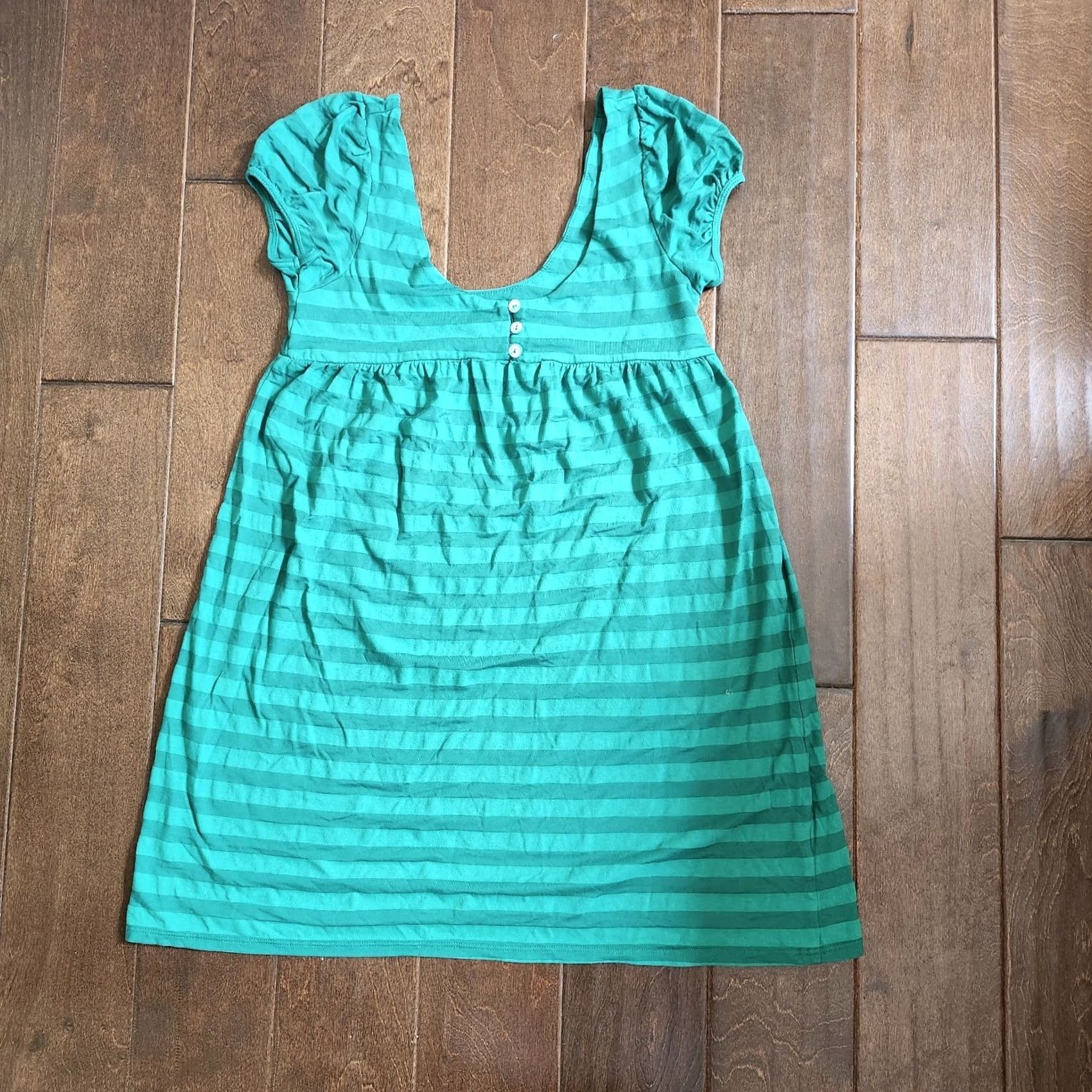 Vintage Eight Sixty Blouse Sleeveless Top Green Striped Pullover Women's M Casual, Travel, Party/Cocktail - Cotton Blend, Hand Wash Only, Regular Fit Size M / US 6-8 / IT 42-44 - 2 Thumbnail