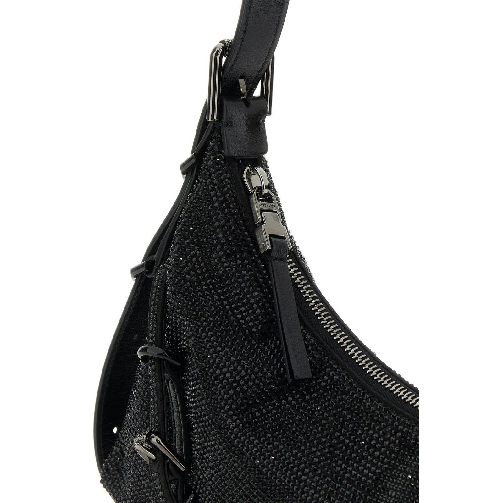 Givenchy GIVENCHY Voyou Rhinestone Jewel Mini Black Leather Shoulder Size ONE SIZE - 4 Thumbnail