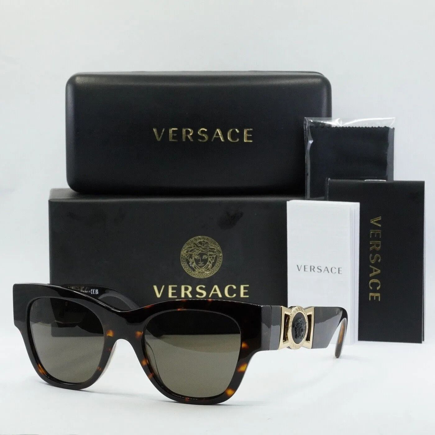 image of New Versace Ve4415U - 108/3 Medusa Biggie Sunglasses in Brown, Women's
