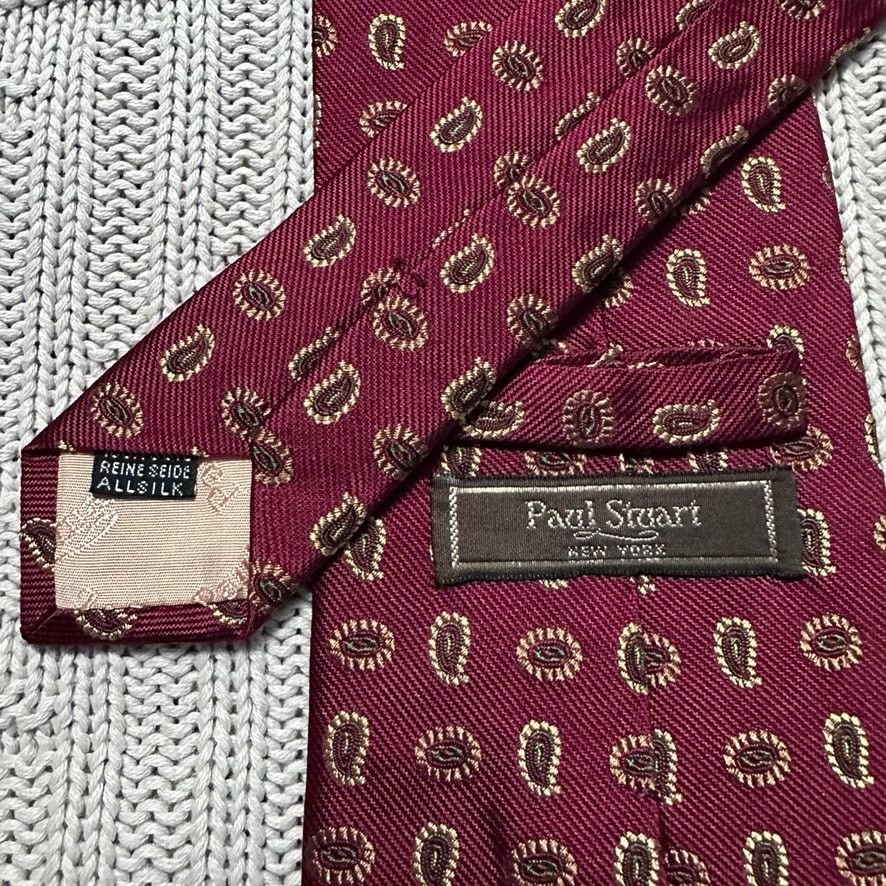 Paul Stuart Paul Stuart maroon small paisley silk tie Size ONE SIZE - 3 Thumbnail