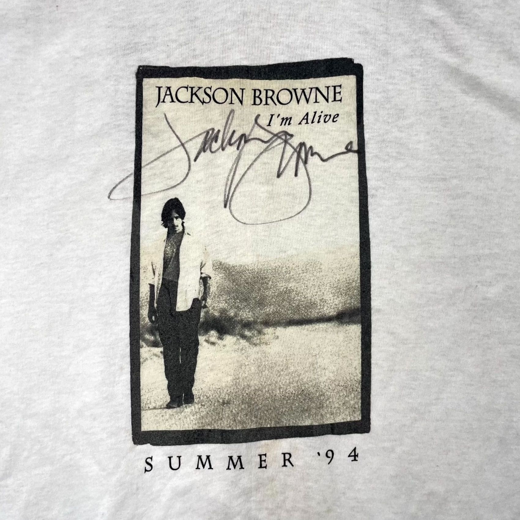 Vintage VINTAGE Jackson Browne Shirt Mens Large White Im Alive 94 Tour Music Rock All Sport T-Shirt Band Rock Size US L / EU 52-54 / 3 - 2 Thumbnail