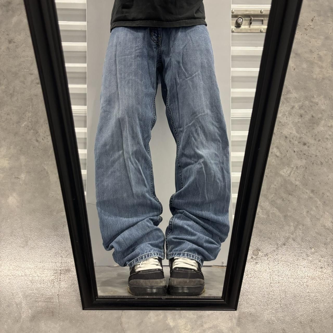 Japanese Brand × Vintage Crazy Vintage Y2K/2000s Medium Wash Loose Straight Essential Denim Jeans! Size US 30 / EU 46 - 1 Thumbnail