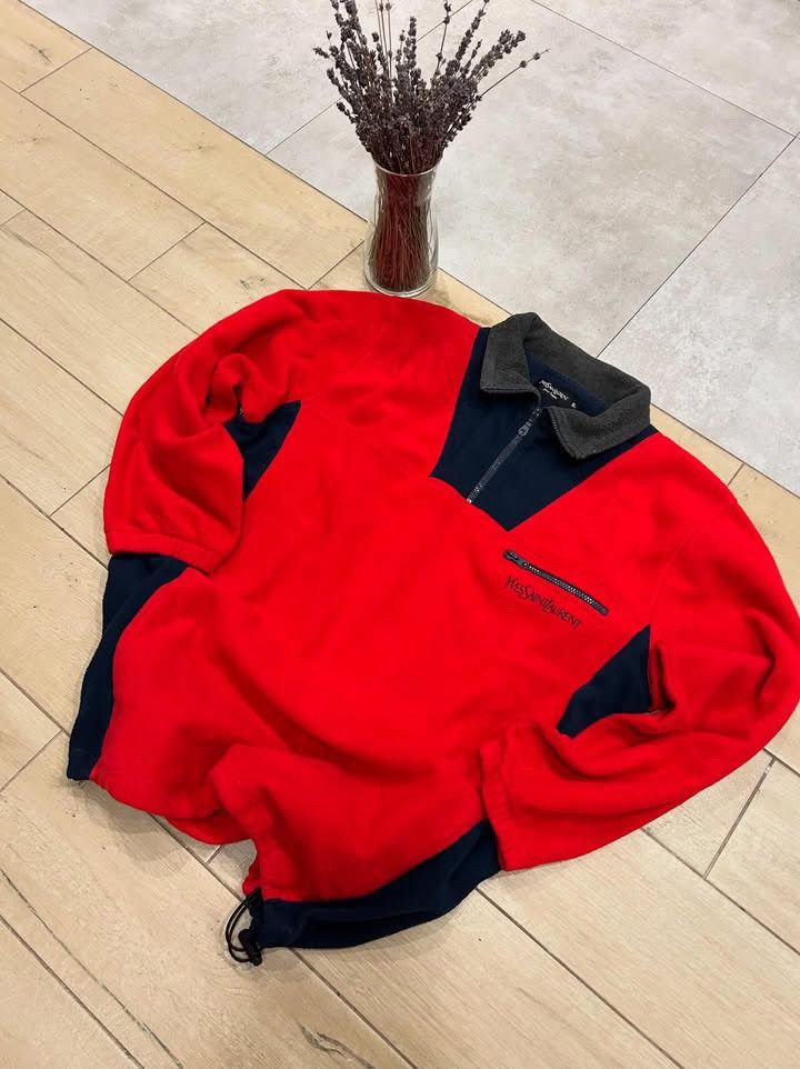 Vintage Yves Saint Laurent fleece hoodie synchilla 1/4 zip