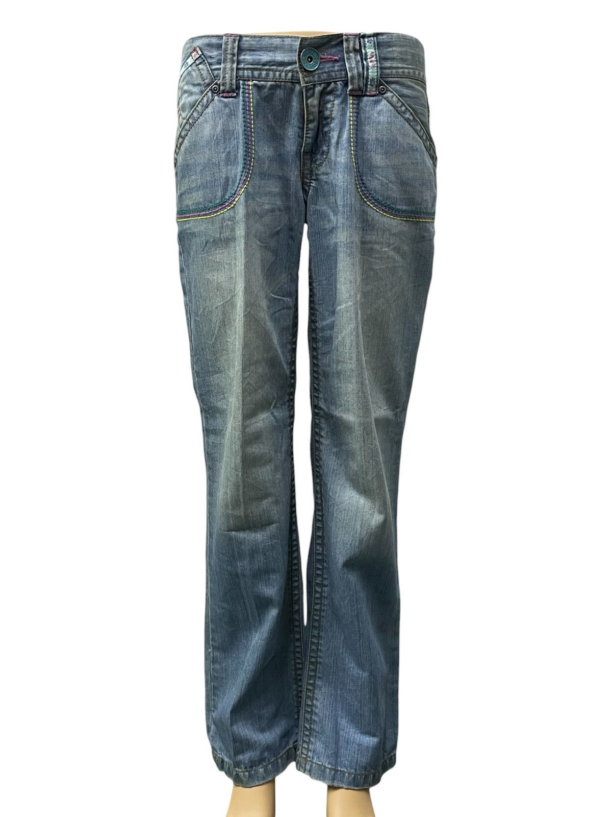 Hysteric Glamour Vintage Blue Moon Blue Girl Embroidery Clone Devgru Style Size 26" / US 2 / IT 38 - 3 Thumbnail