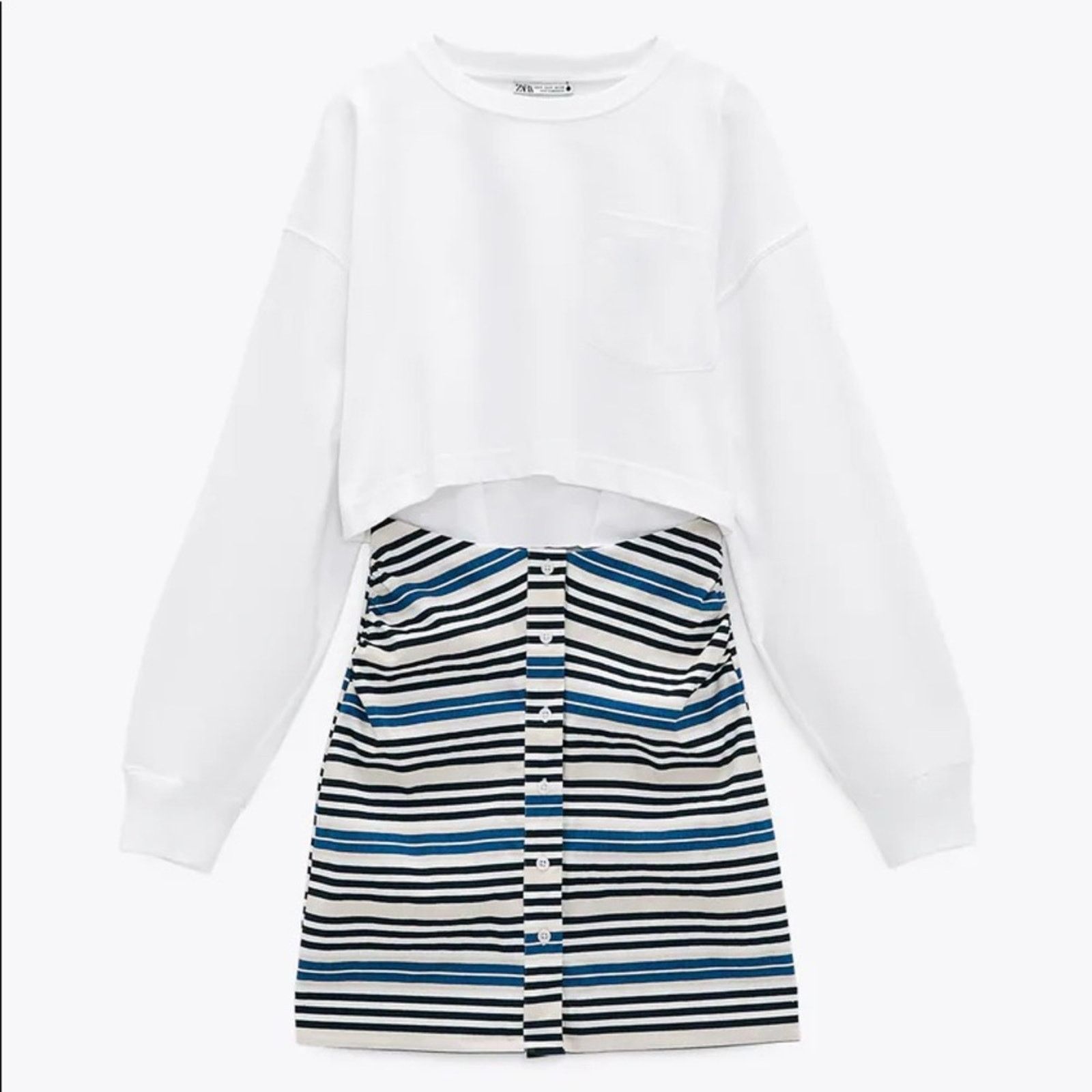 Zara Zara CONTRAST DRESS WITH CUT-OUT DETAIL Size M / US 6-8 / IT 42-44 - 7 Thumbnail