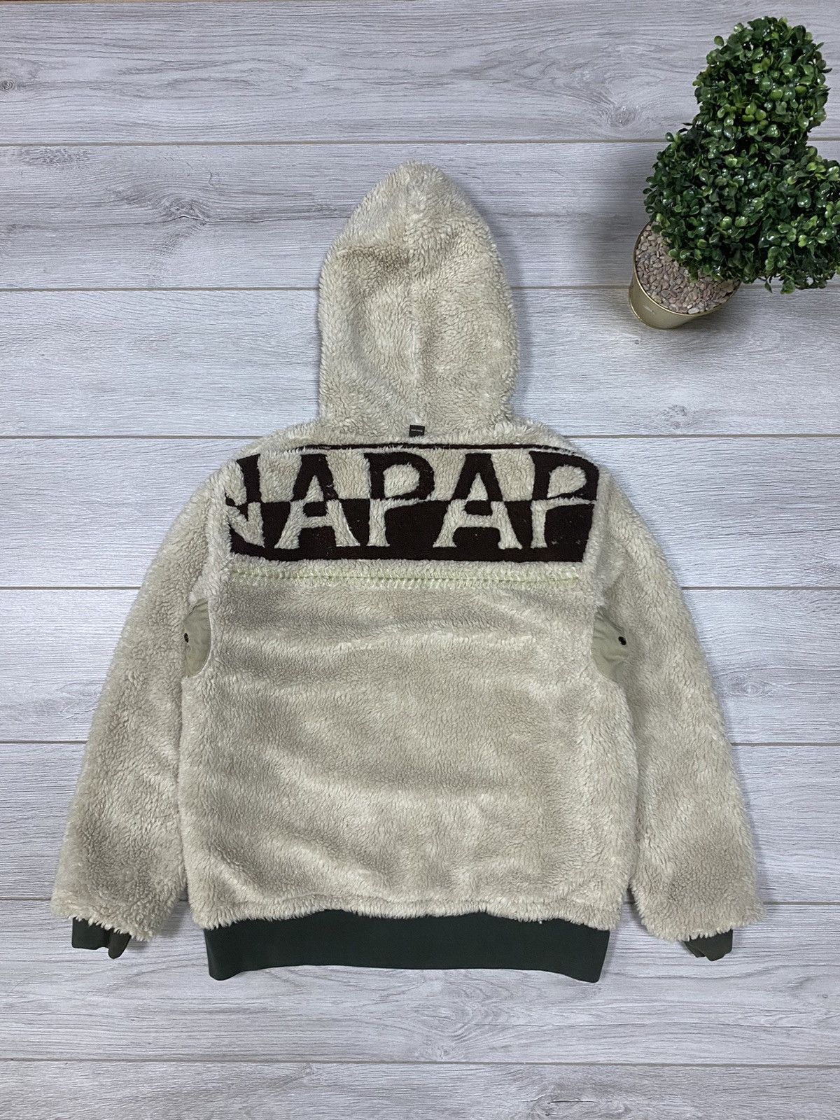 Napapijri Outdoor Life Vintage Napapijri reversible Sherpa zip hoodie jacket big logo Grailed