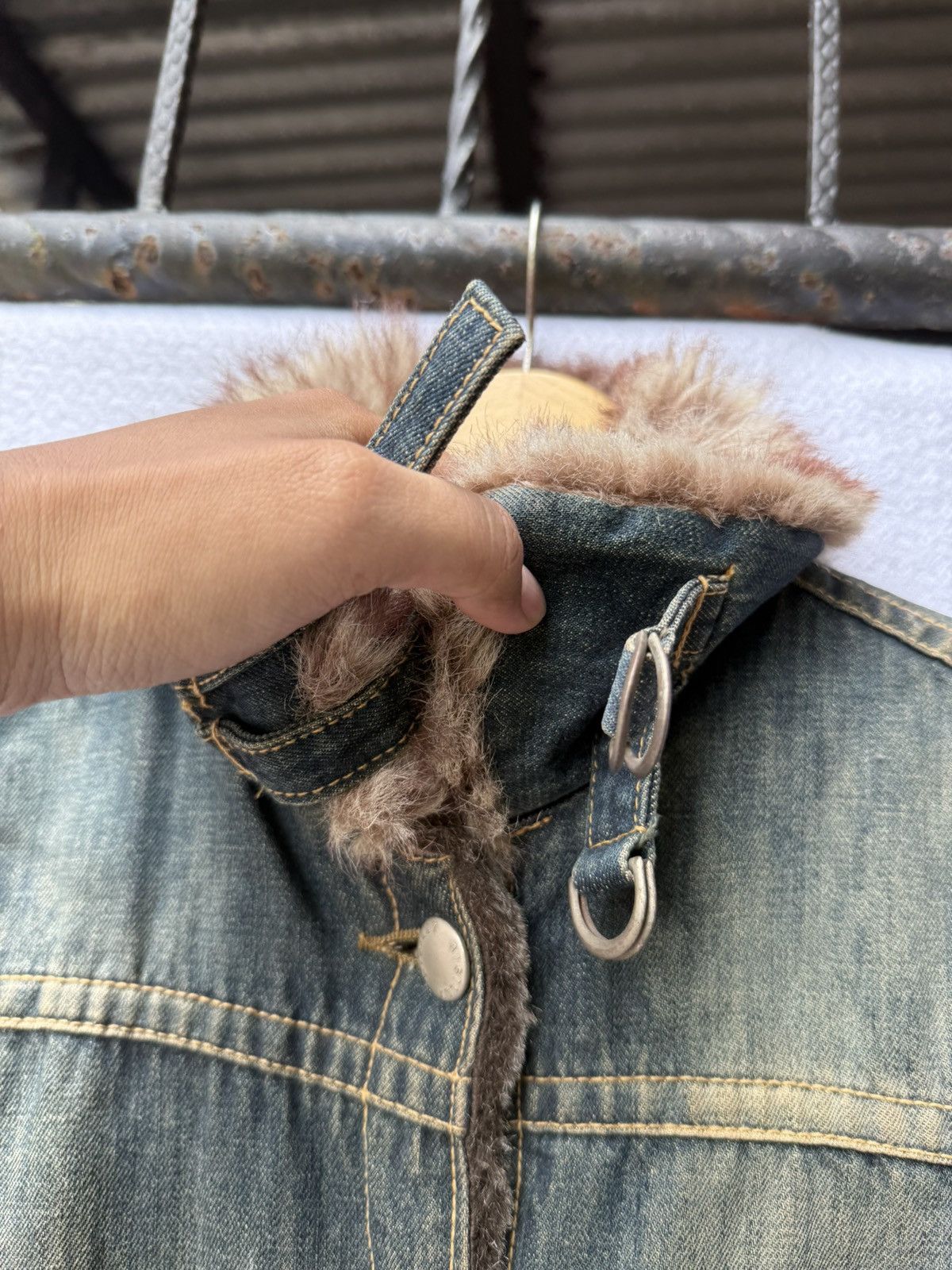 Yohji Yamamoto Fur Denim Jacket Sisley Ifsixwasnine Lgb Styled Size US S / EU 44-46 / 1 - 9 Thumbnail
