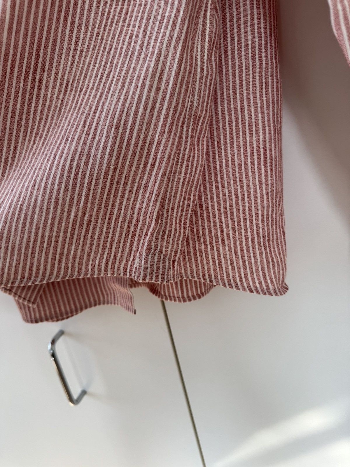 Brunello Cucinelli Red and White Striped Linen Leisure Fit XXXL Size US XXL / EU 58 / 5 - 6 Thumbnail