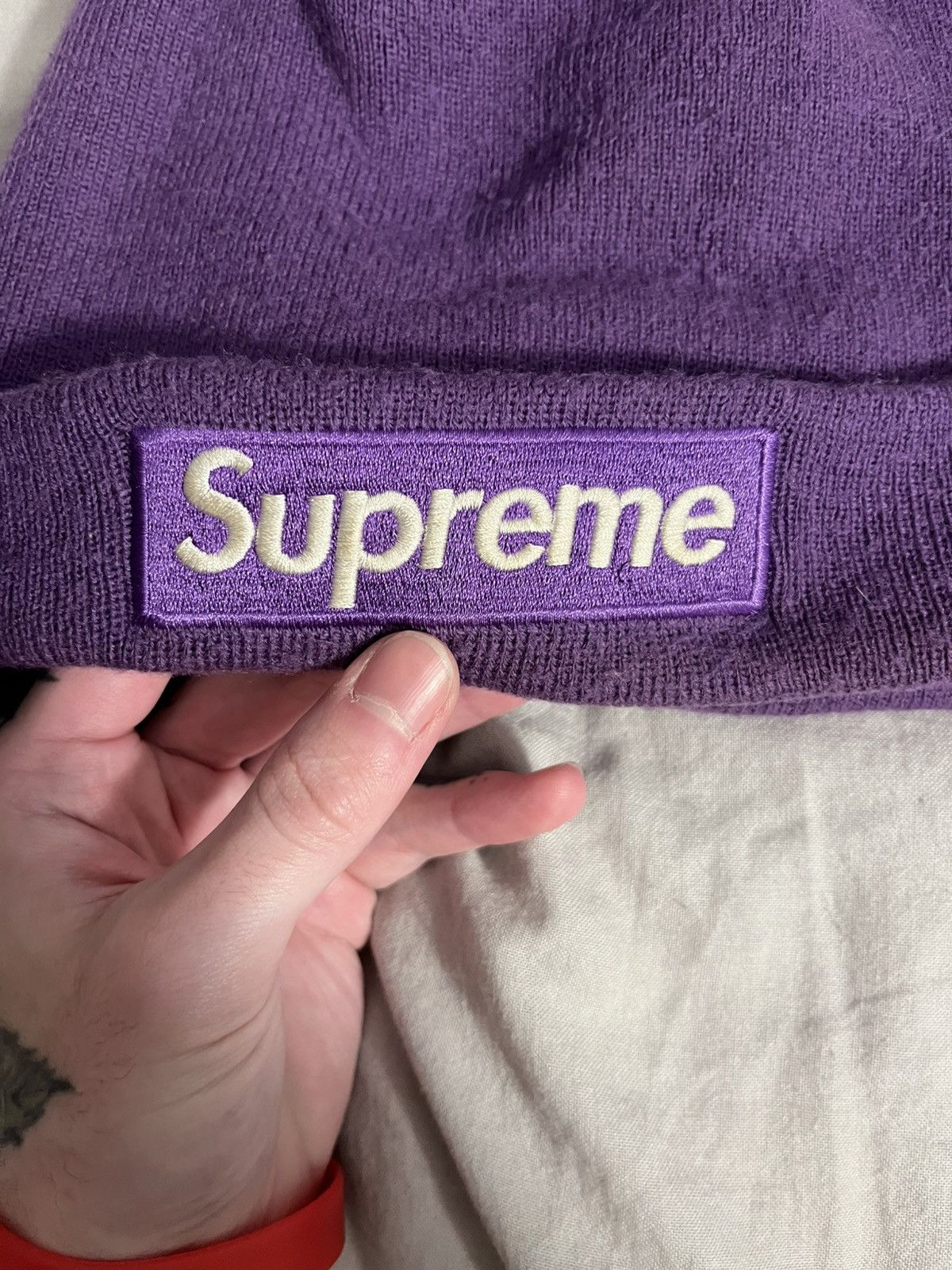 Supreme Supreme purple box logo beanie Size ONE SIZE - 2 Thumbnail