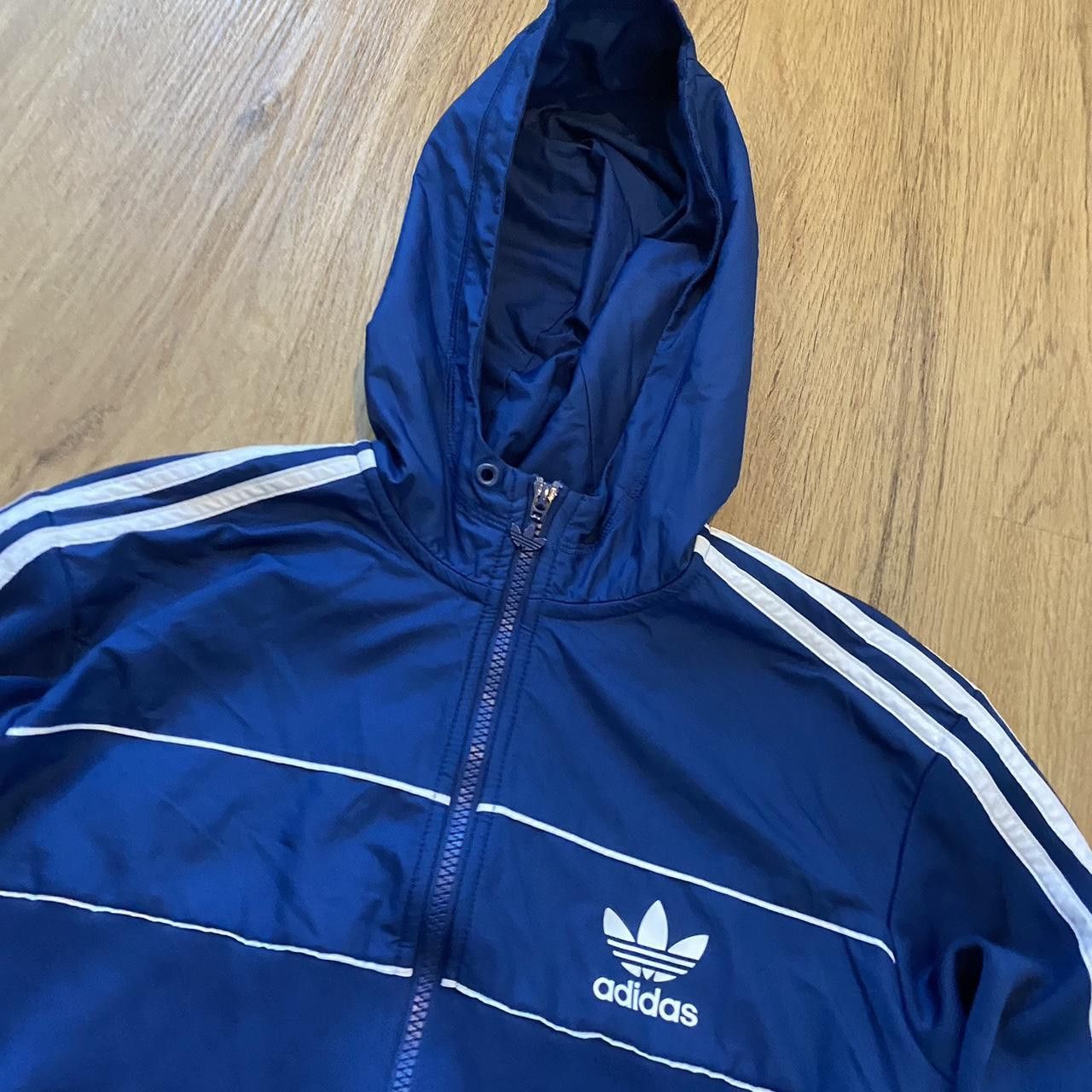 Adidas Adidas blue and white hooded jacket Sportswear Streetwear Size US S / EU 44-46 / 1 - 2 Thumbnail