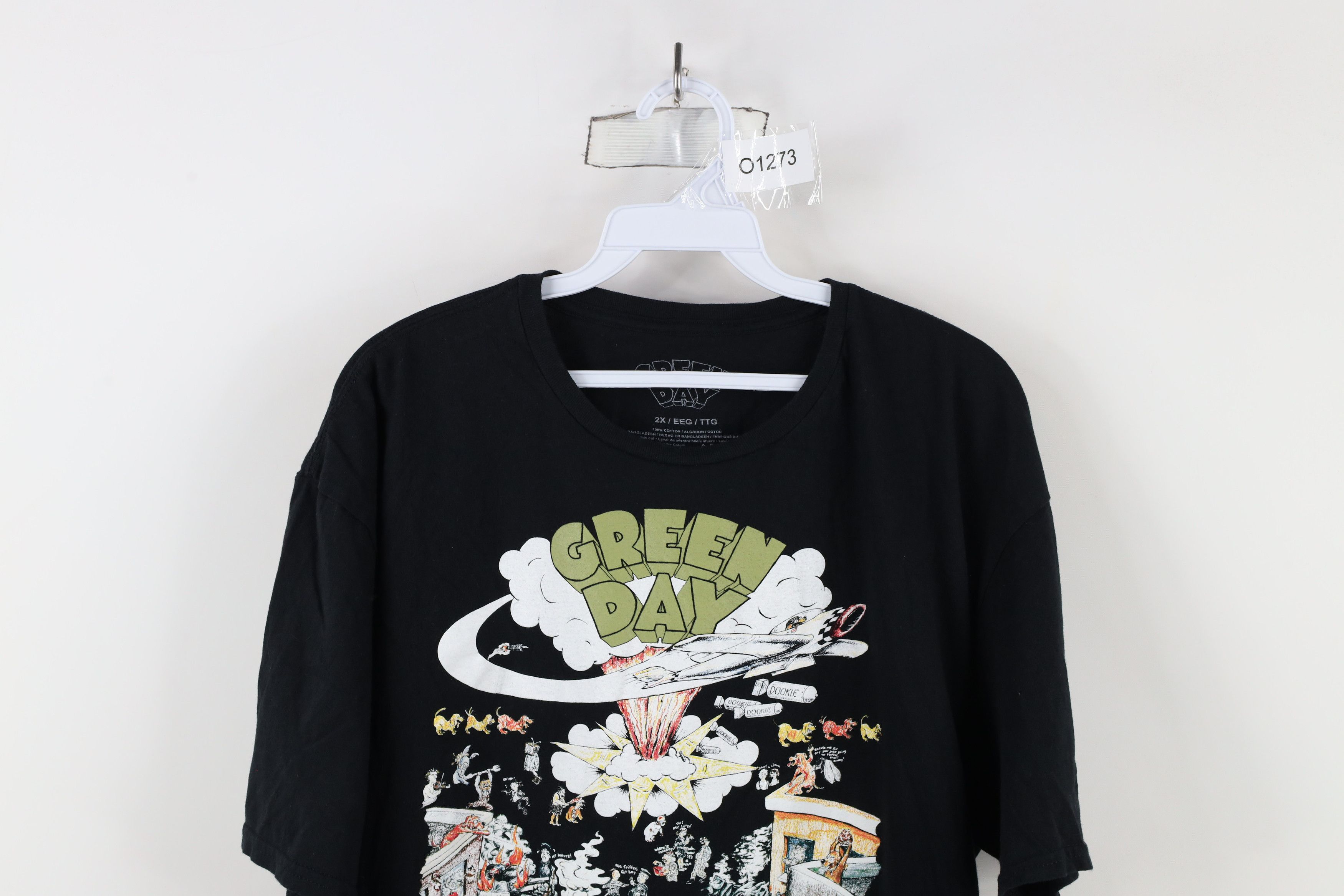 Vintage Retro Spell Dookie Green Day Band Short Sleeve T-Shirt Black Size US XXL / EU 58 / 5 - 2 Thumbnail