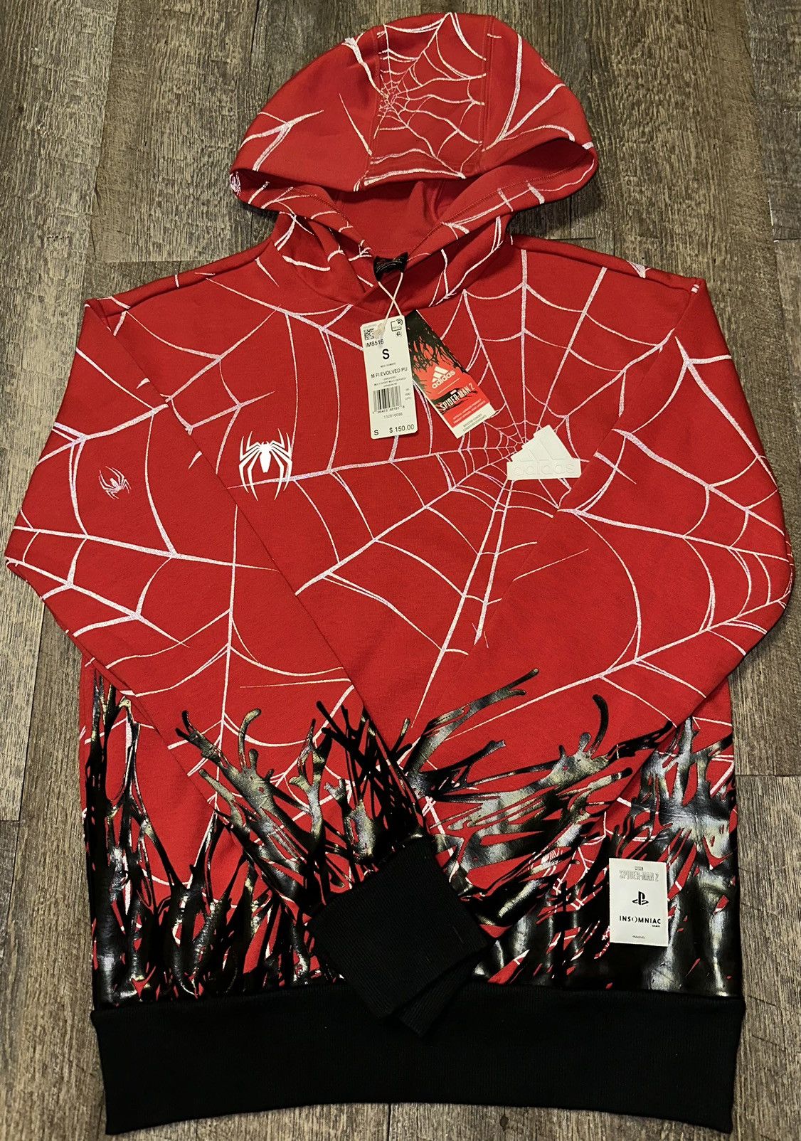 Adidas x Marvel Spiderman 2 Promo Hoodie size Small