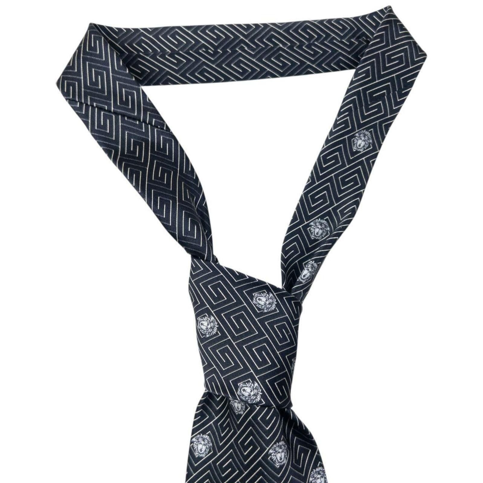 Versace Vintage 90s Gianni Versace Medusa Monogram Silk Tie Size ONE SIZE - 4 Thumbnail