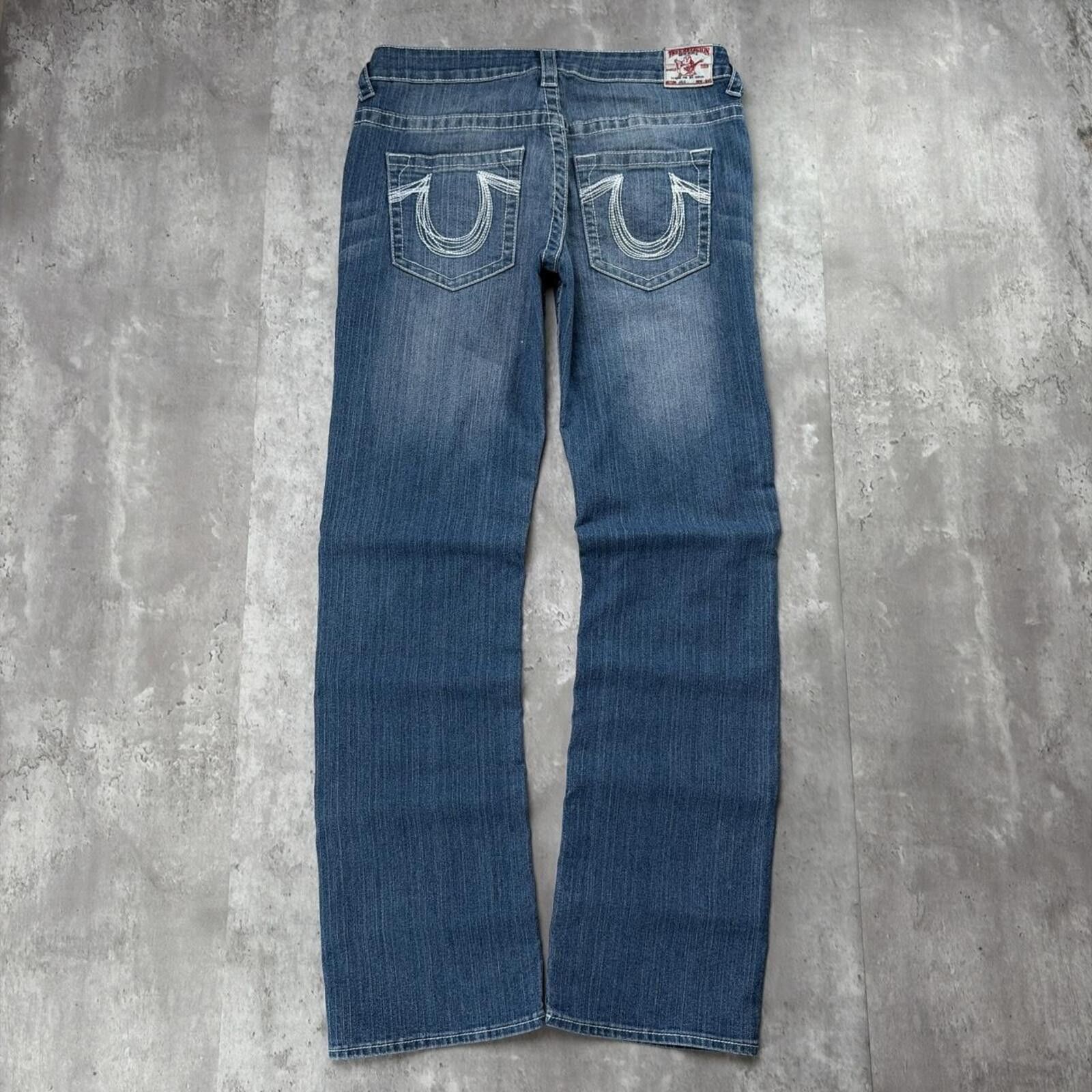 True Religion Y2K Blue True Religion Grunge Julie Straight Denim Jeans Size 30" / US 8 / IT 44 - 1 Thumbnail
