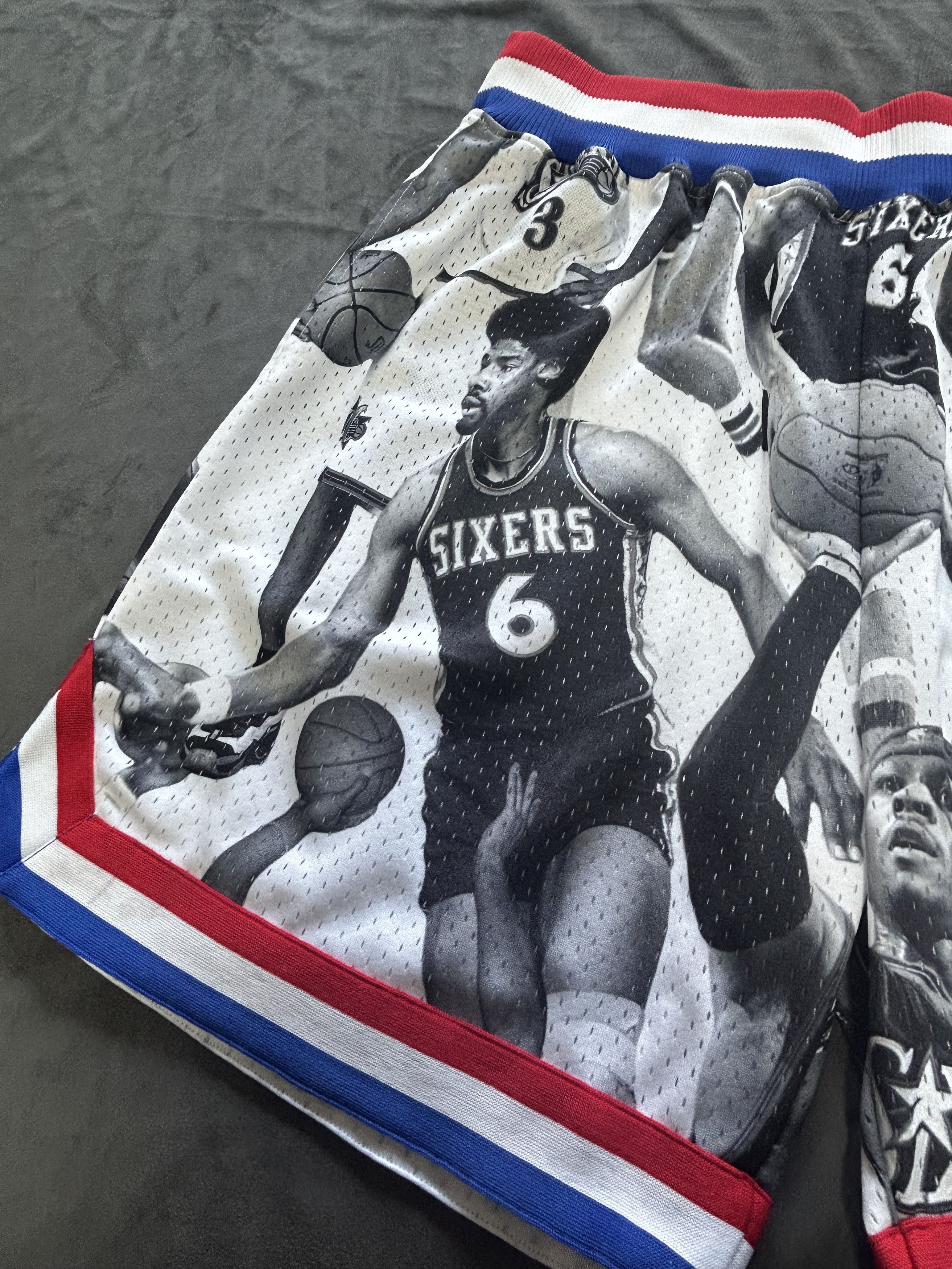 Mitchell & Ness Rare Lapstone Mitchell Ness Icon Collage 76ers Shorts XL Size US 34 / EU 50 - 8 Thumbnail