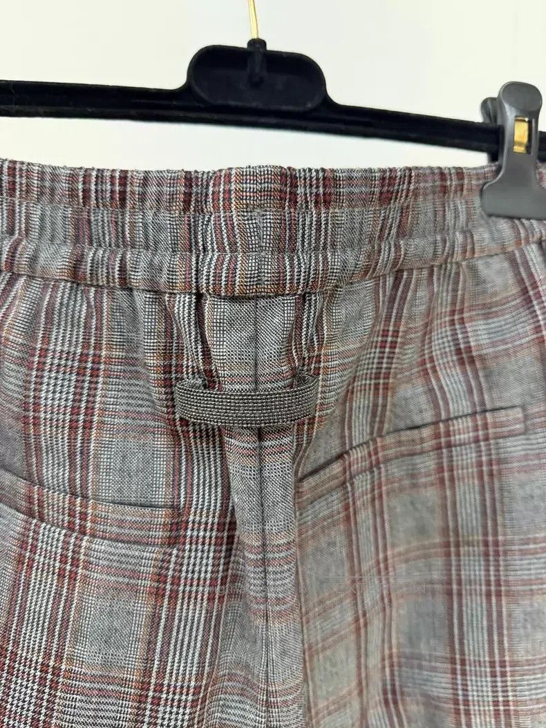 Brunello Cucinelli Brunello Cucinelli Plaid Stud Wool Long Pants Size 27" / US 4 / IT 40 - 4 Thumbnail