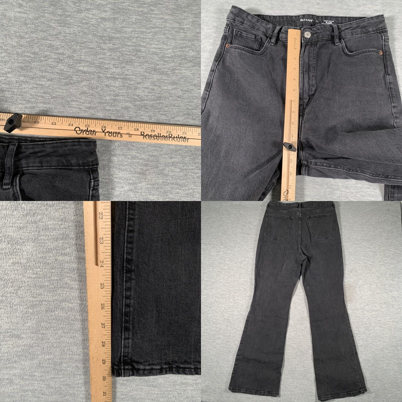 Old Navy Old Navy Jeans Womens 12 Gray Higher High Rise Flare Stretch Denim Moonshade Jeans Size 34" / US 12 / IT 48 - 9 Thumbnail