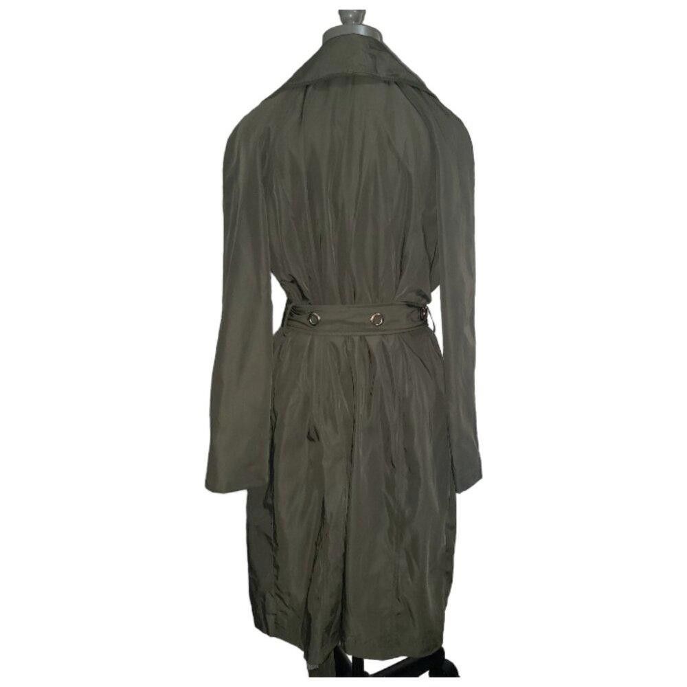 Designer CT1729 Avec Les Filles Army Green Metallic Lined Trench M Size M / US 6-8 / IT 42-44 - 3 Thumbnail