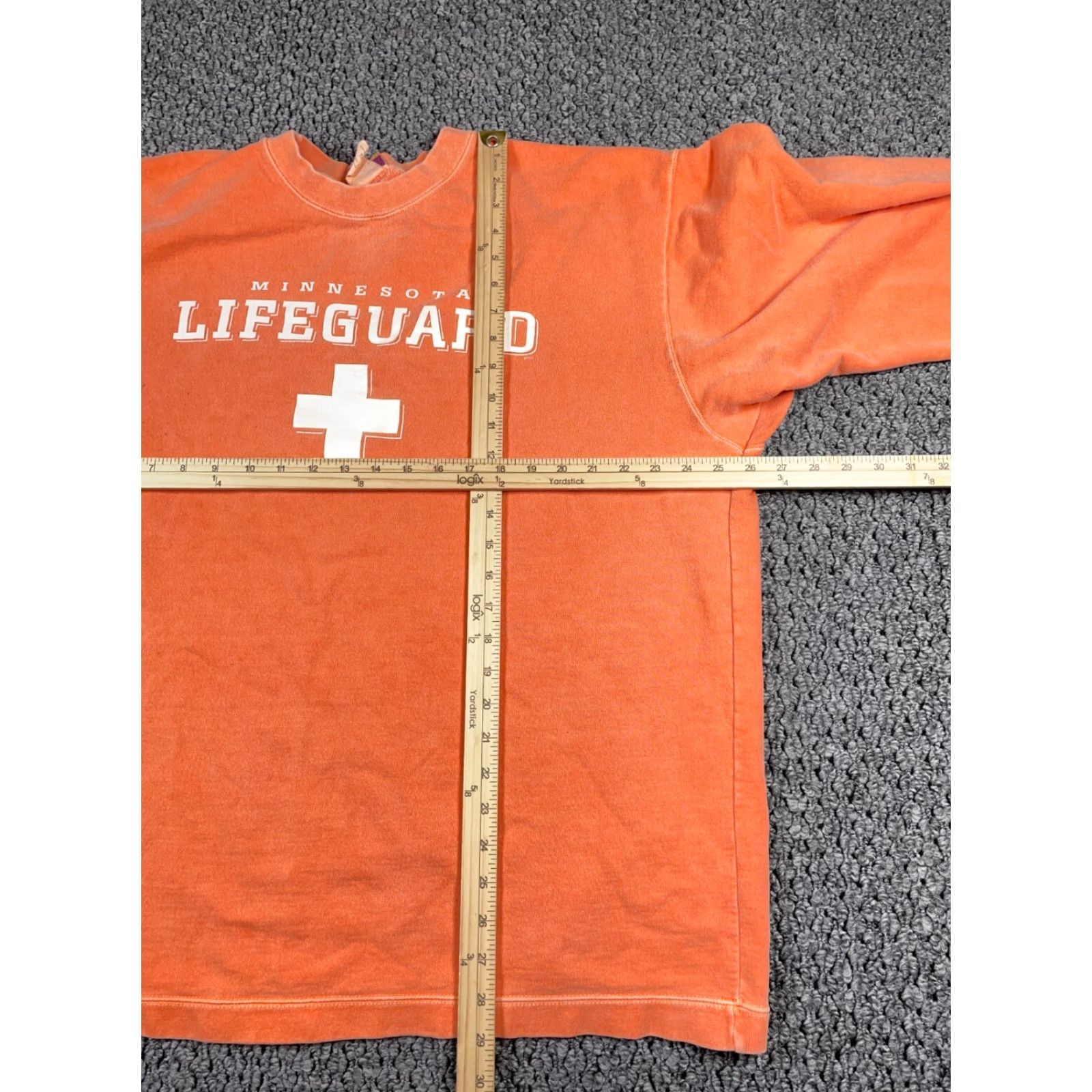 Vintage Radical Minnesota Lifeguard Pigment Dyed Sweatshirt Adult XL Orange Crewneck Tag Size US XL / EU 56 / 4 - 5 Thumbnail