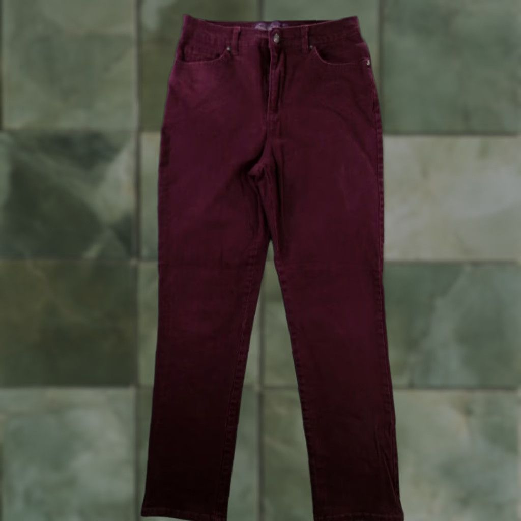 Gloria Vanderbilt VINTAGE Gloria Vanderbilt Pants Women 8 Maroon High Waisted Amanda Classic Stretch Retro Size 30" / US 8 / IT 44 - 1 Thumbnail