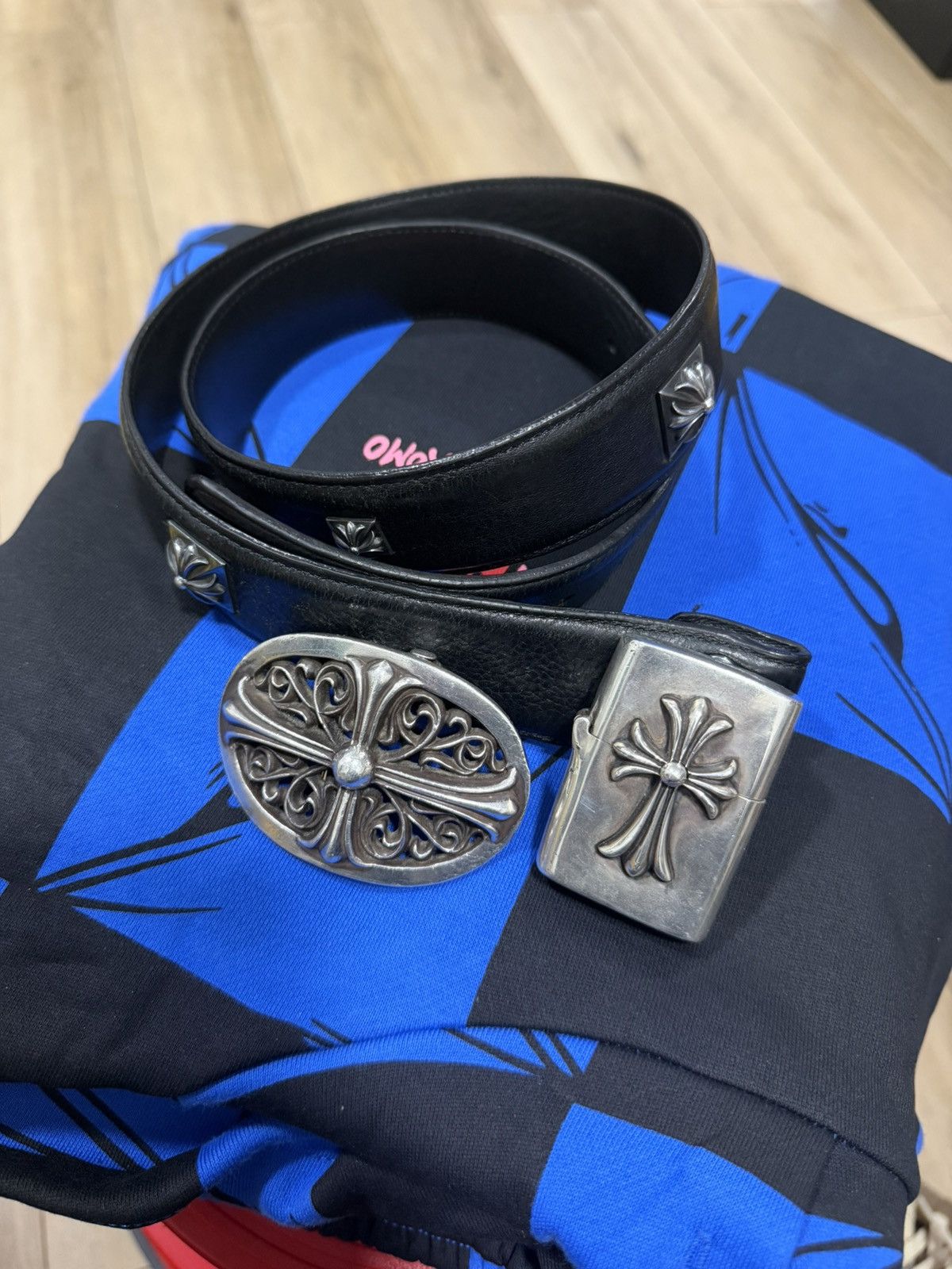 Chrome Hearts Chrome hearts oval buckle & pyramid belt strap Size 34 - 19 Thumbnail