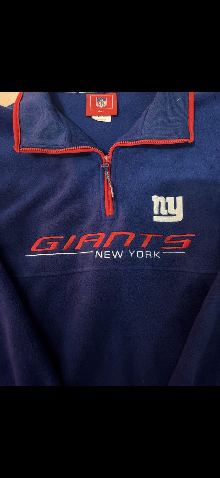 NFL Y2K NFL Giants Fleece Pullover Men's Size Large Size US L / EU 52-54 / 3 - 2 Thumbnail