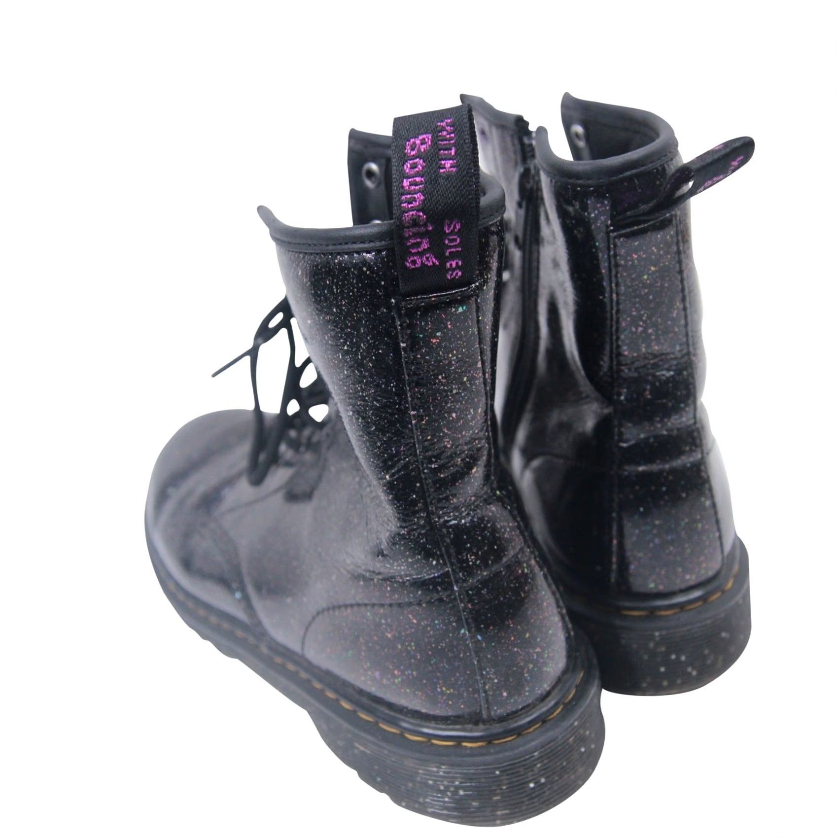 Dr. Martens VINTAGE Dr. Martens Glitter Sparkle Combat Boots Black Womens 7 Boots 9/10 1460 Women Size US 7 / IT 37 - 5 Thumbnail