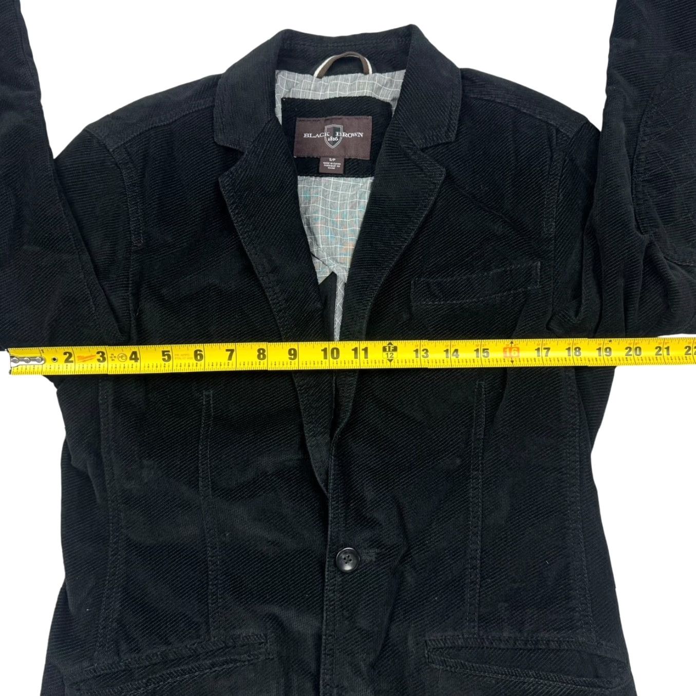 Vintage Black Brown Jack Blazer 2-Button Men's Small 100% Cotton Black Jacket Coat Shirt? Size 36R - 7 Thumbnail