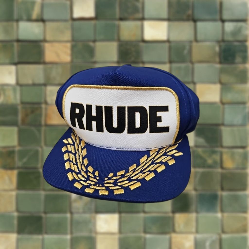 Rhude RHUDE RACING FORMULA PANEL BLUE Ball Cap Hat Hat Snapback Adjustable Cotton Men One Size Blue Boys Mens Girls 90s Auction - Size ONE SIZE - 1 Thumbnail