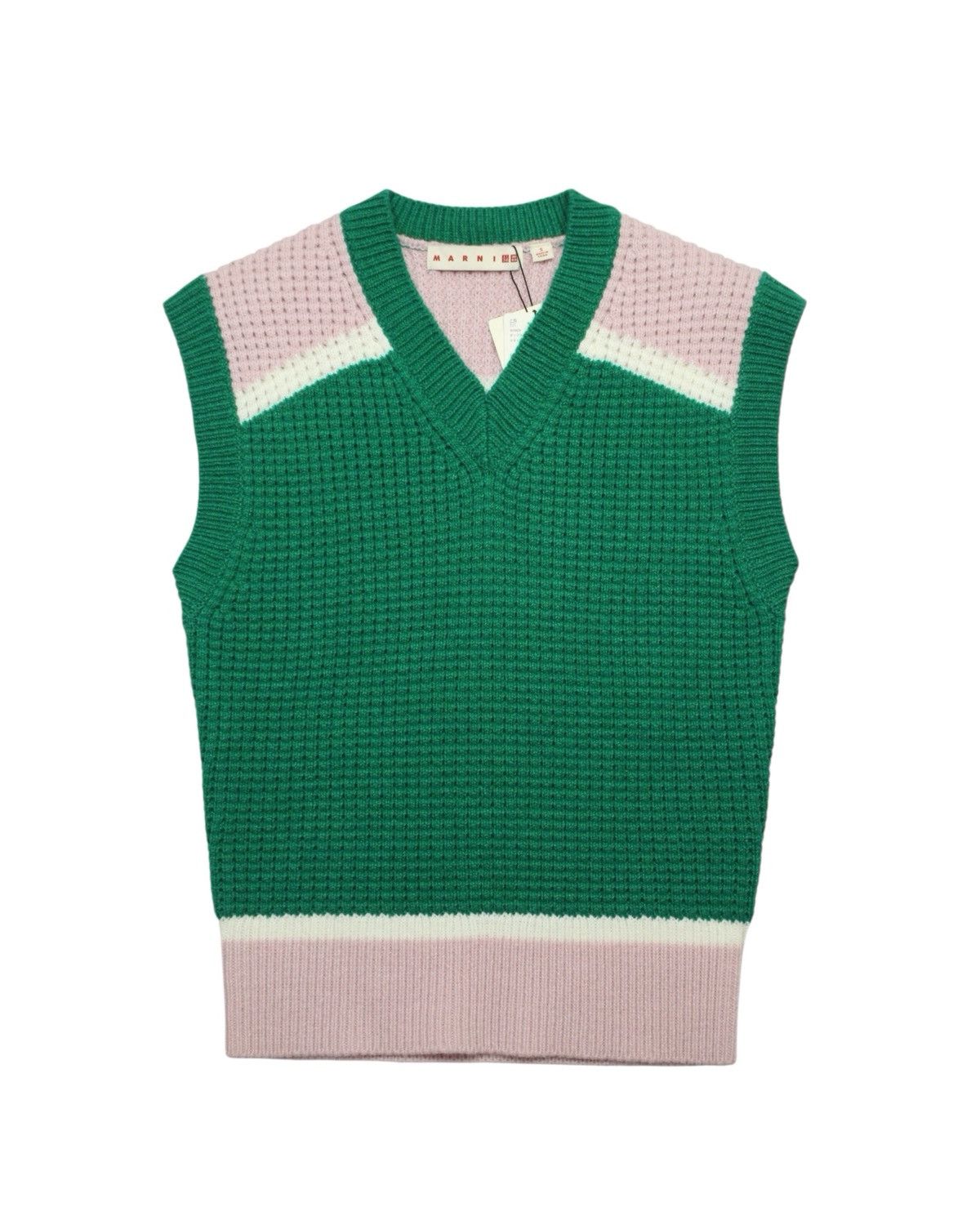 Marni × Uniqlo AW2022 MARNI × UNIQLO COLORBLOCK WAFFLE KNIT VEST Size S / US 4 / IT 40 - 1 Thumbnail
