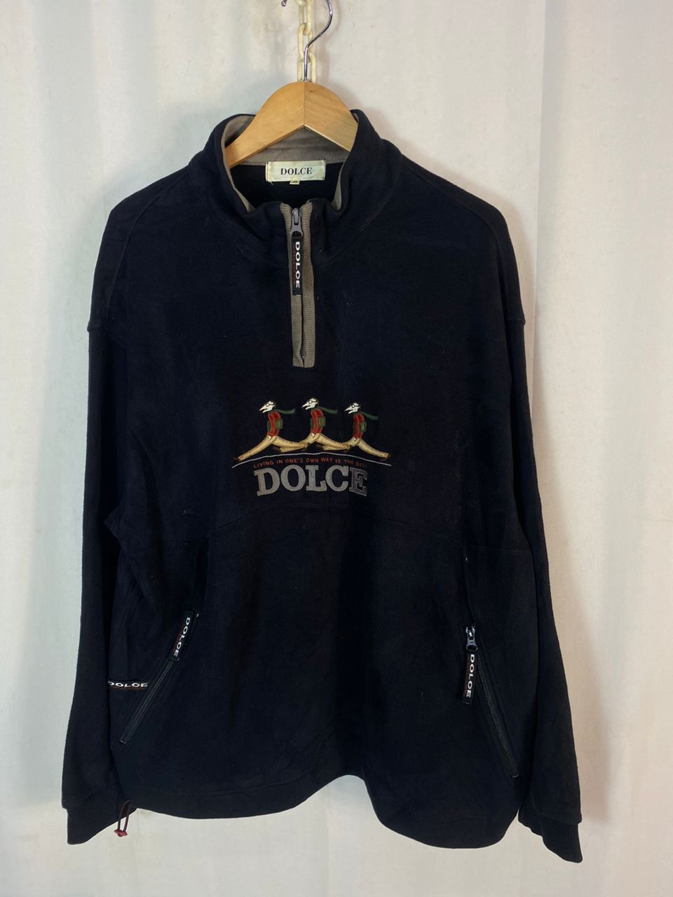 Japanese Brand Vintage dolce spellout half zipper sweatshirt Size US L / EU 52-54 / 3 - 1 Thumbnail