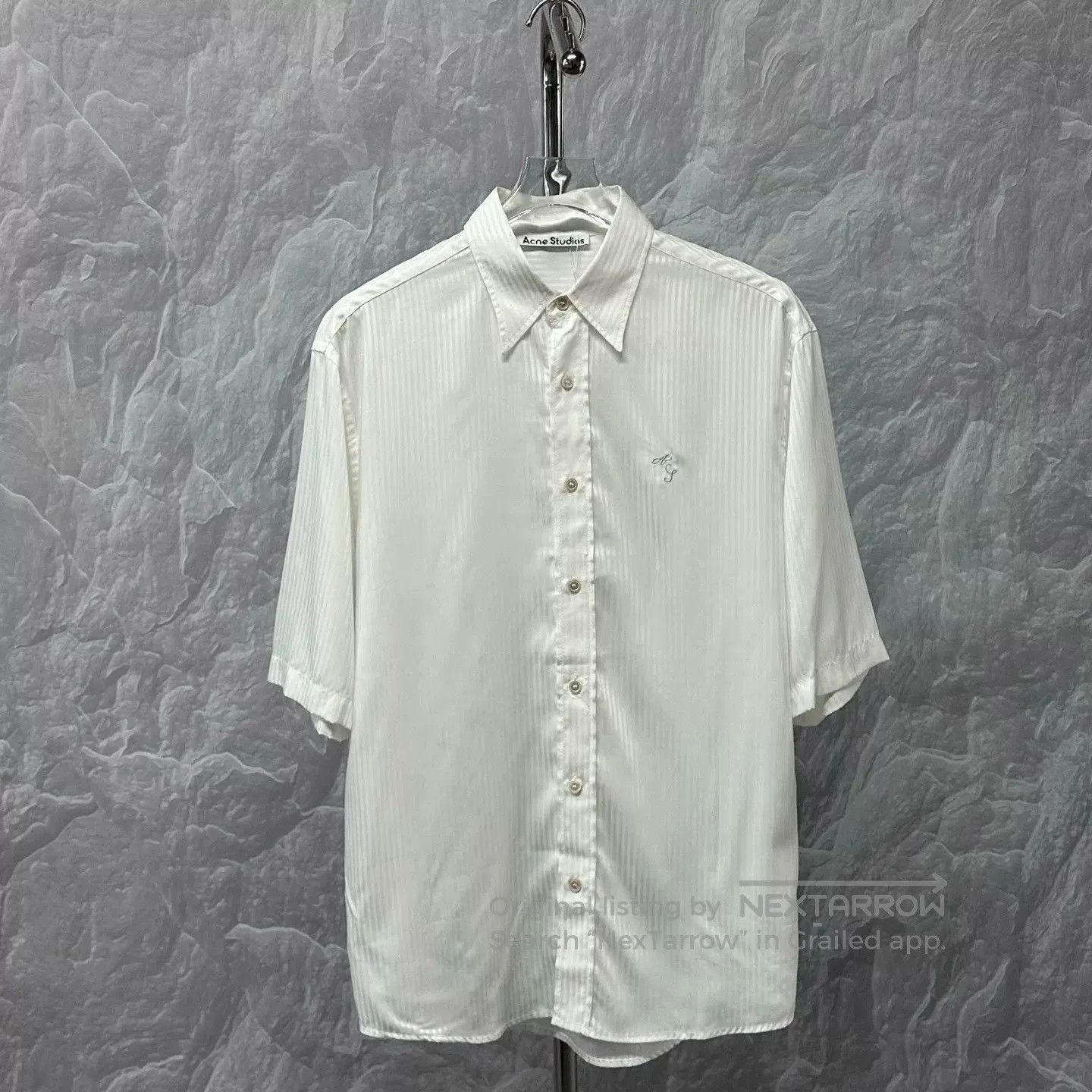 Acne Studios acne studios embroidered logo striped shirt. Size US L / EU 52-54 / 3 - 1 Thumbnail