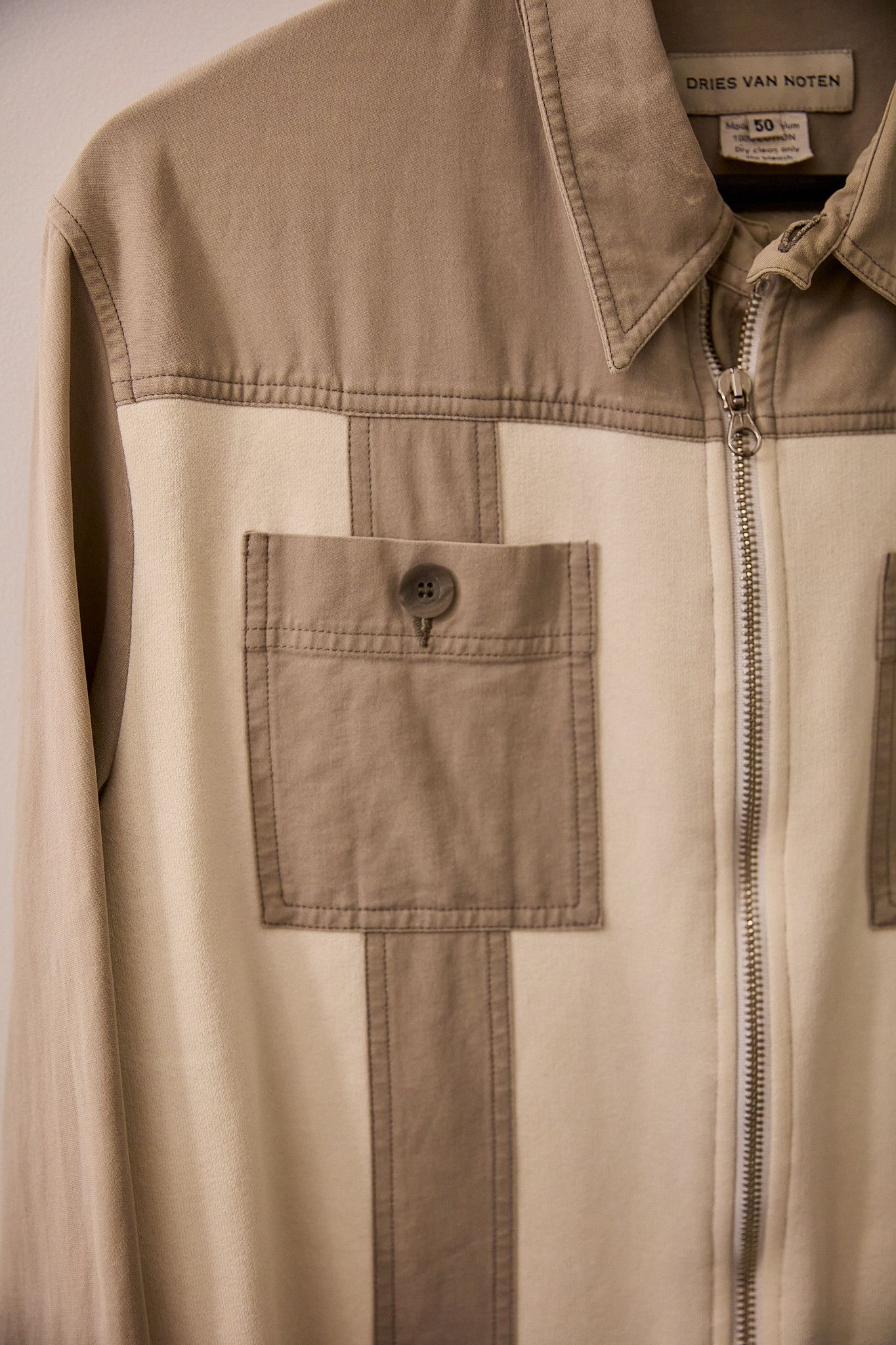 Dries Van Noten Dries Van Noten Contrast Panel Cotton Jacket – Early 2000s Size US M / EU 48-50 / 2 - 2 Thumbnail
